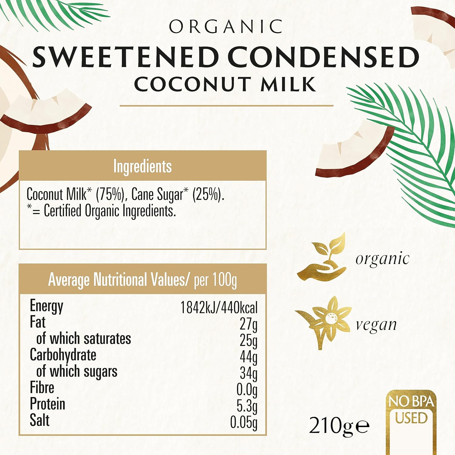 Biona Organic Sweetened Condensed Coconut Milk 210ml