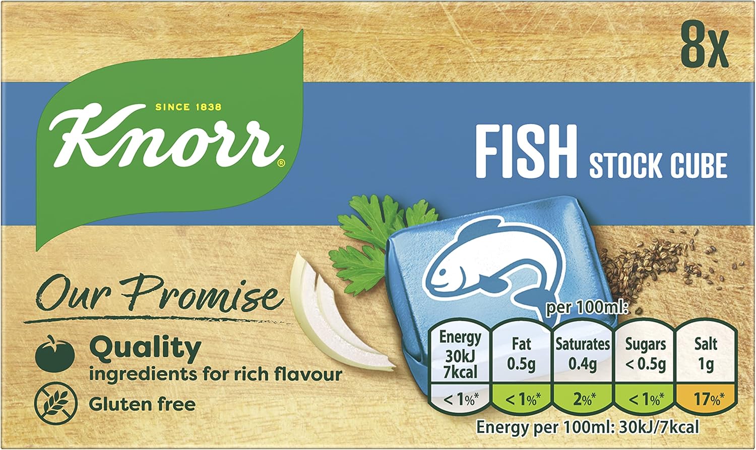 Knorr Fish Stock Cubes Gluten-Free - Authentic Fish Flavour for Soups, Sauces & Paella