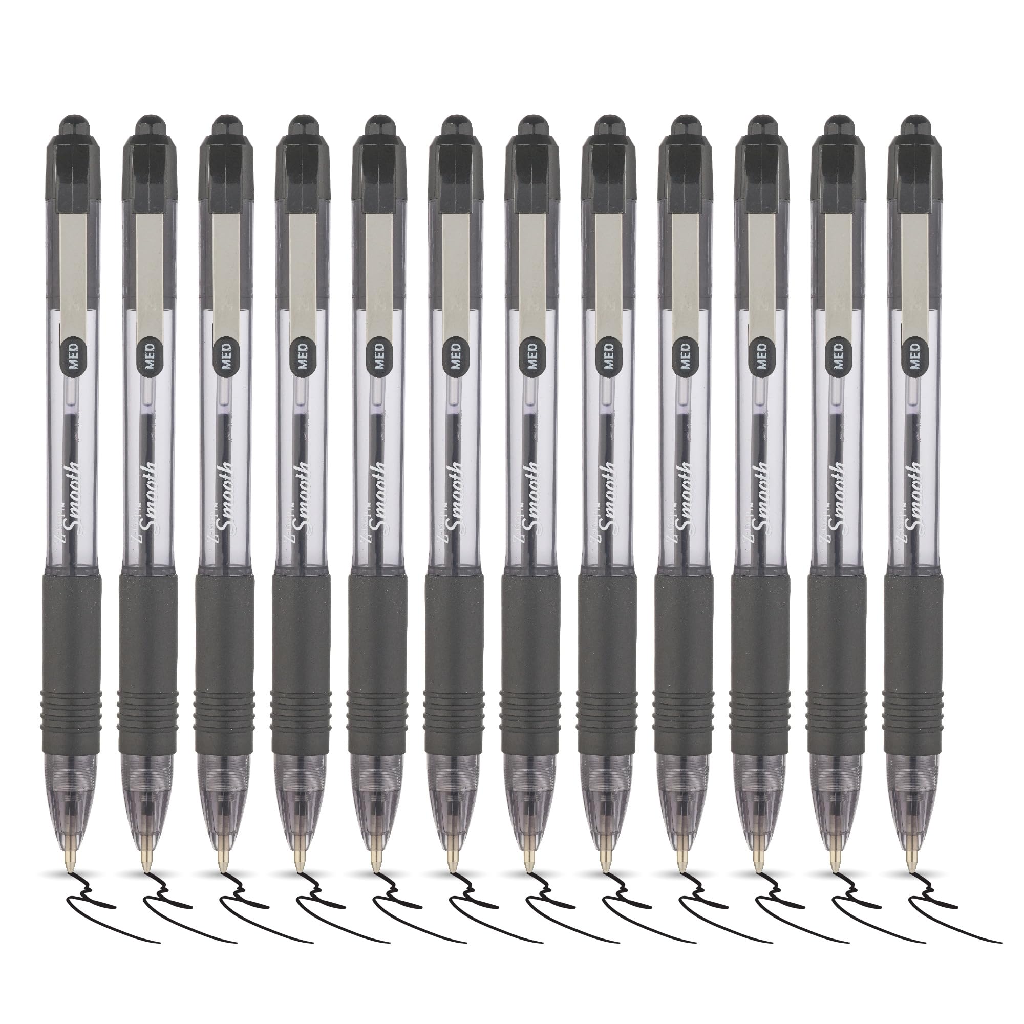 Zebra Pen Z Grip Ballpoint Pens - Medium Point, Smooth Writing, Comfort Grip | 12pk Black Ink