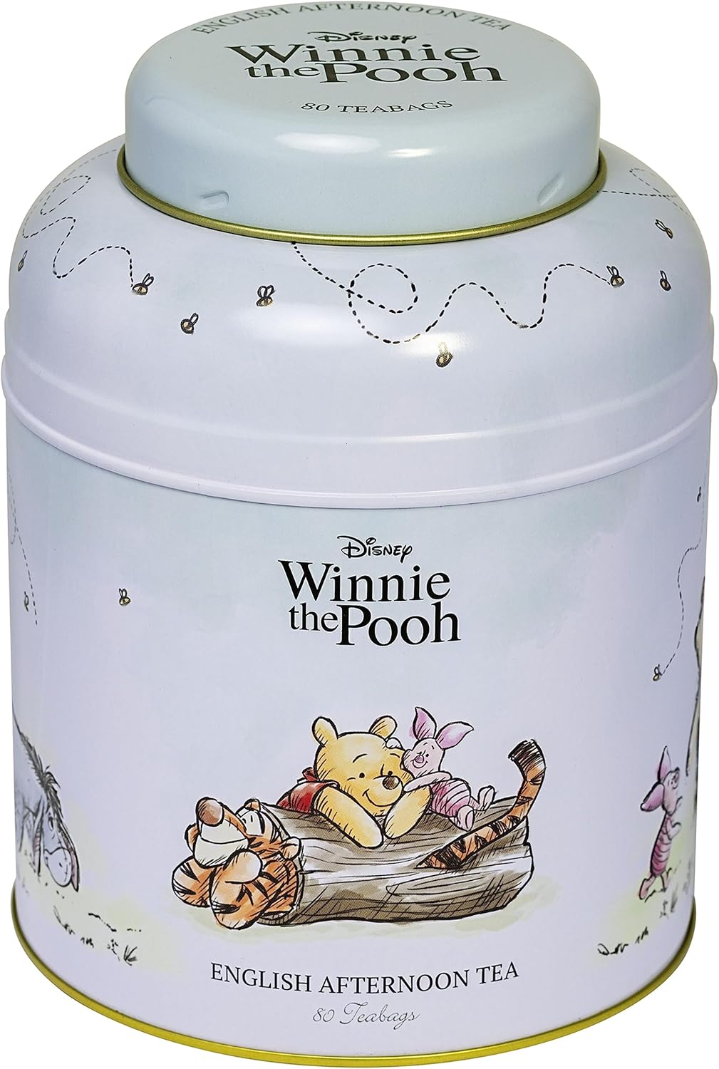 New English Teas Winnie the Pooh & Friends Tea Caddy with 80 English Breakfast Teabags