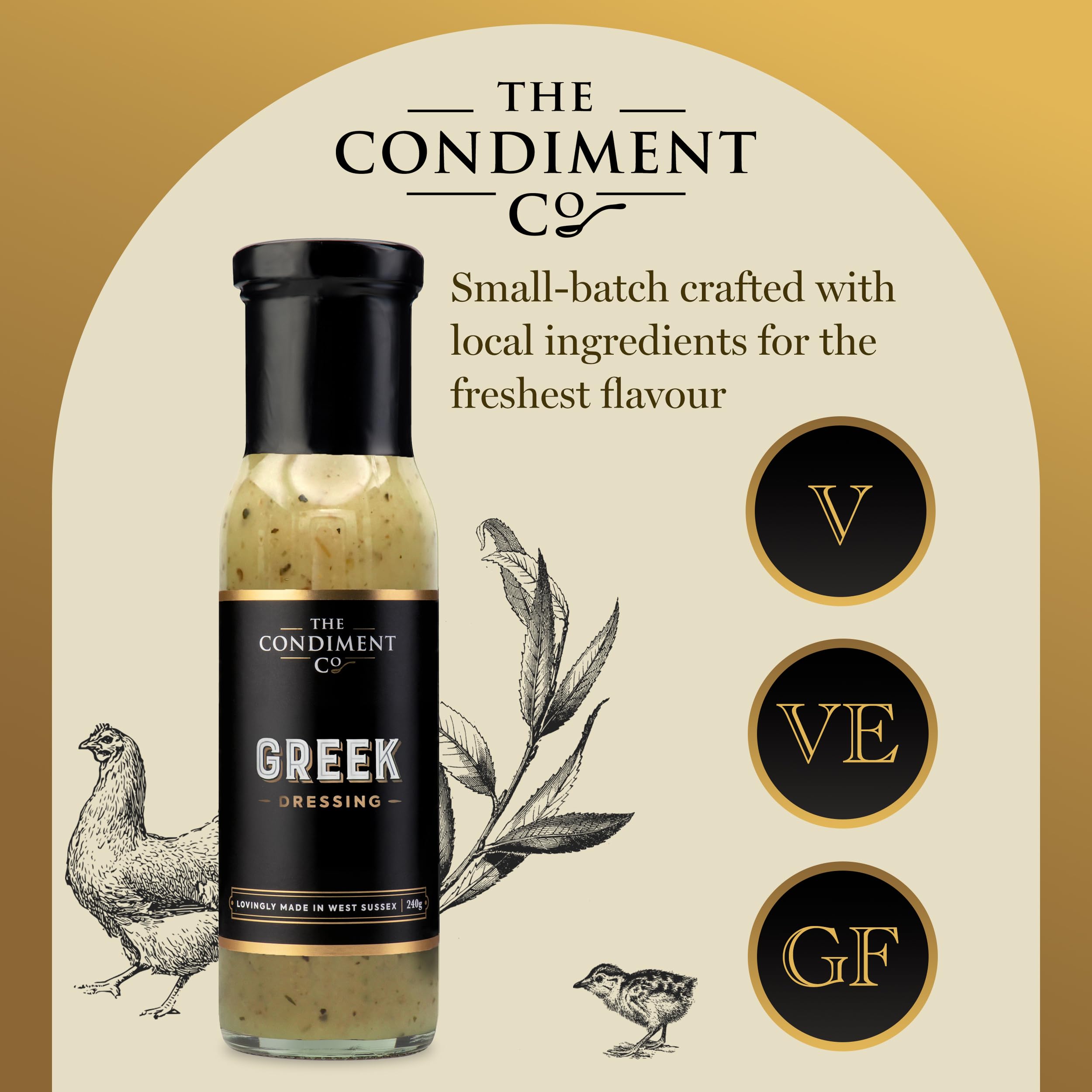 The Condiment Company Greek Dressing - Olive Oil & Citrus Vinaigrette | 240g Bottle