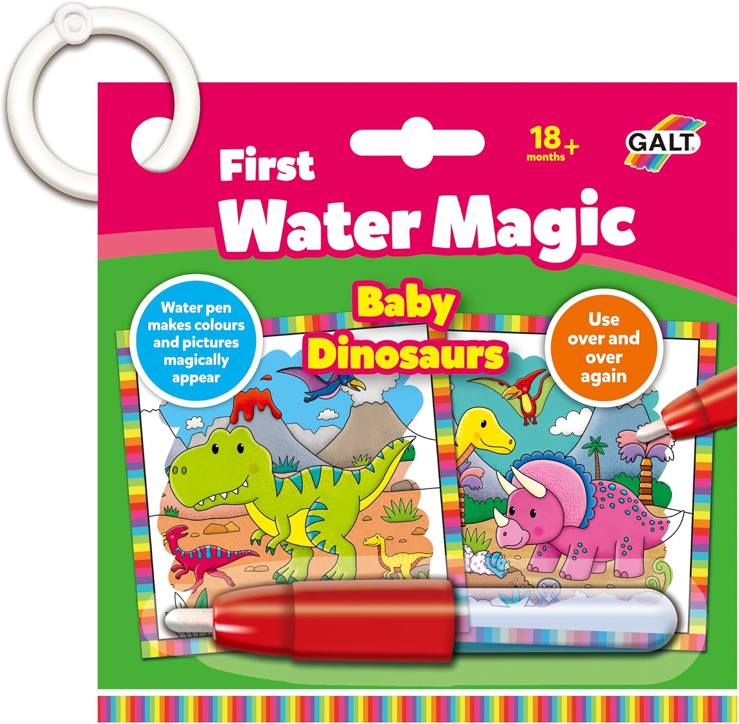 Galt First Water Magic - Baby Dinosaurs Reusable Water Colouring Book for Toddlers