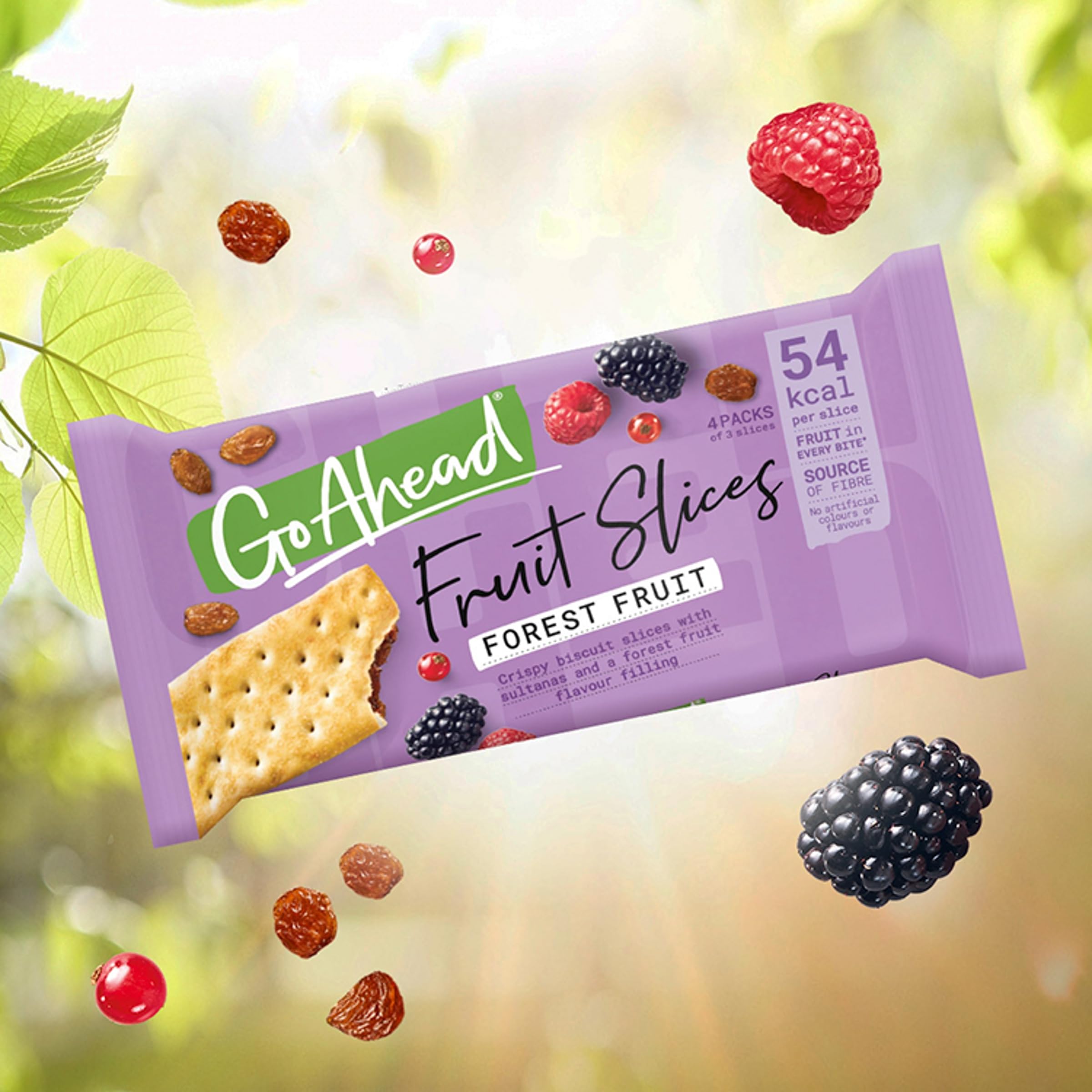 Go Ahead Forest Fruit Crispy Fruit Slice 4 Snack Bars, 174 g 6