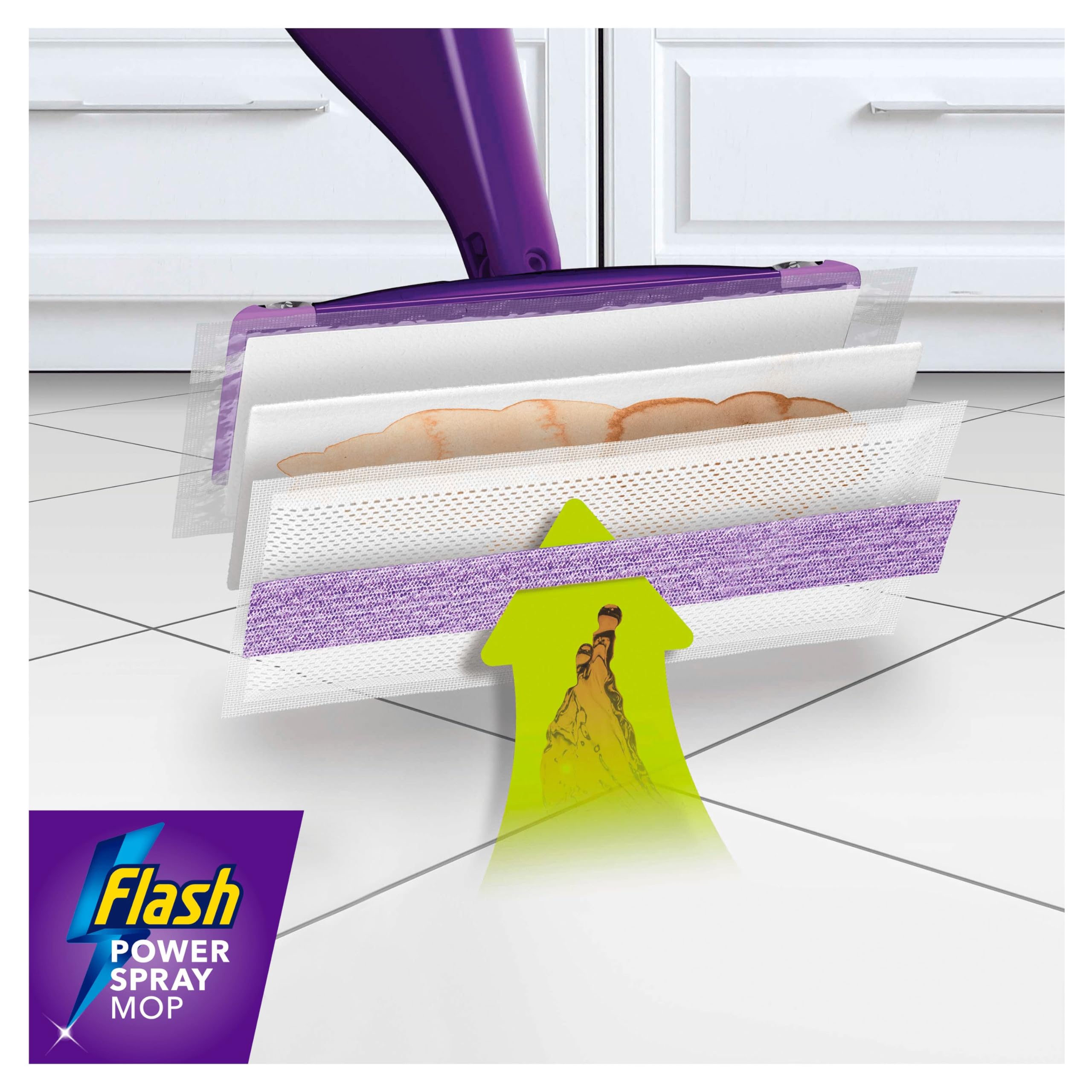 Flash Powermop Bodenreiniger-Starter-Set – Sprühmopp mit waschbarem Mikrofaser-Pad 15
