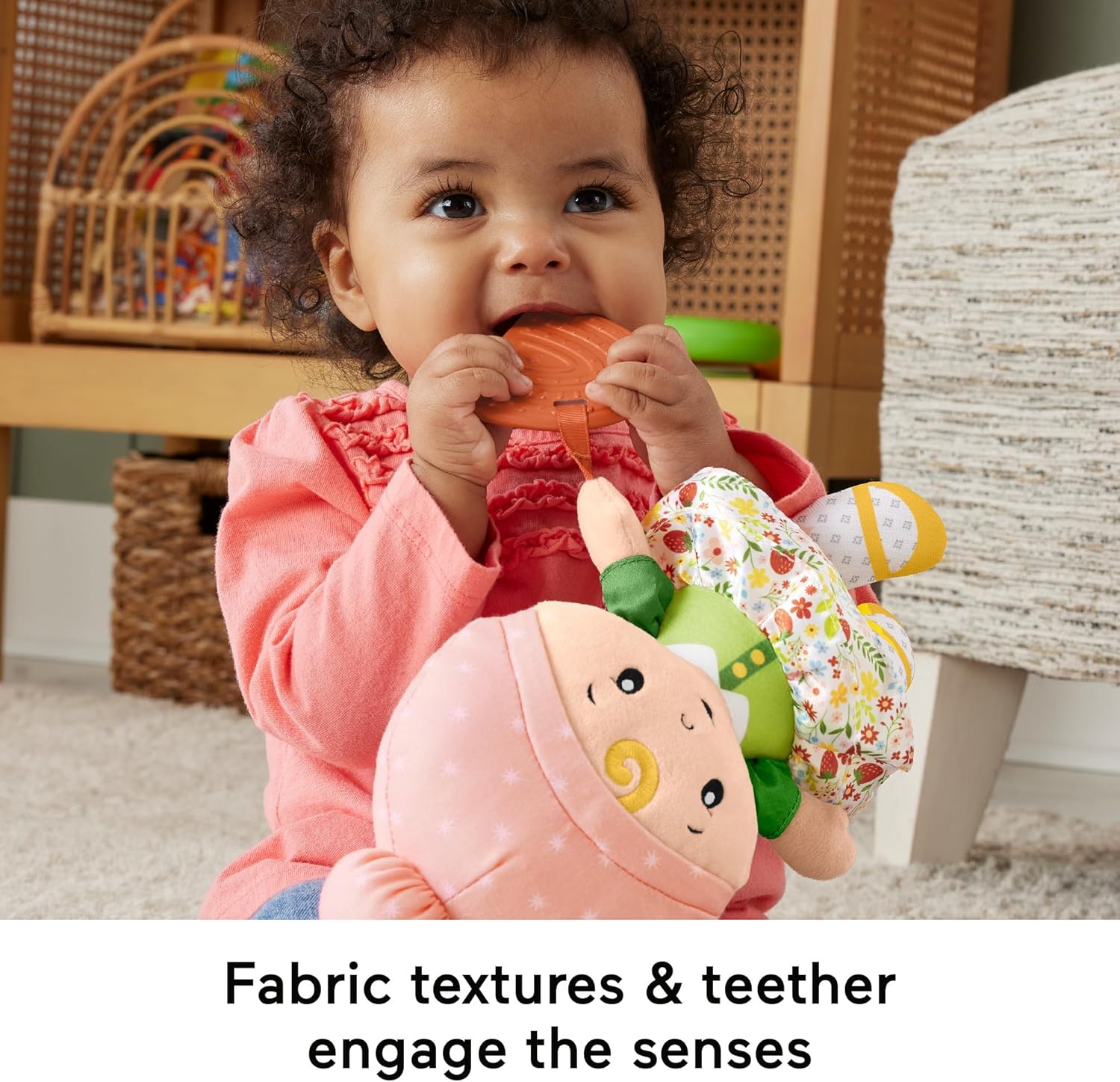 Fisher-Price Cuddle & Chime First Babydoll - Soft Sensory Doll with Teether for Infants 6+ Months 3
