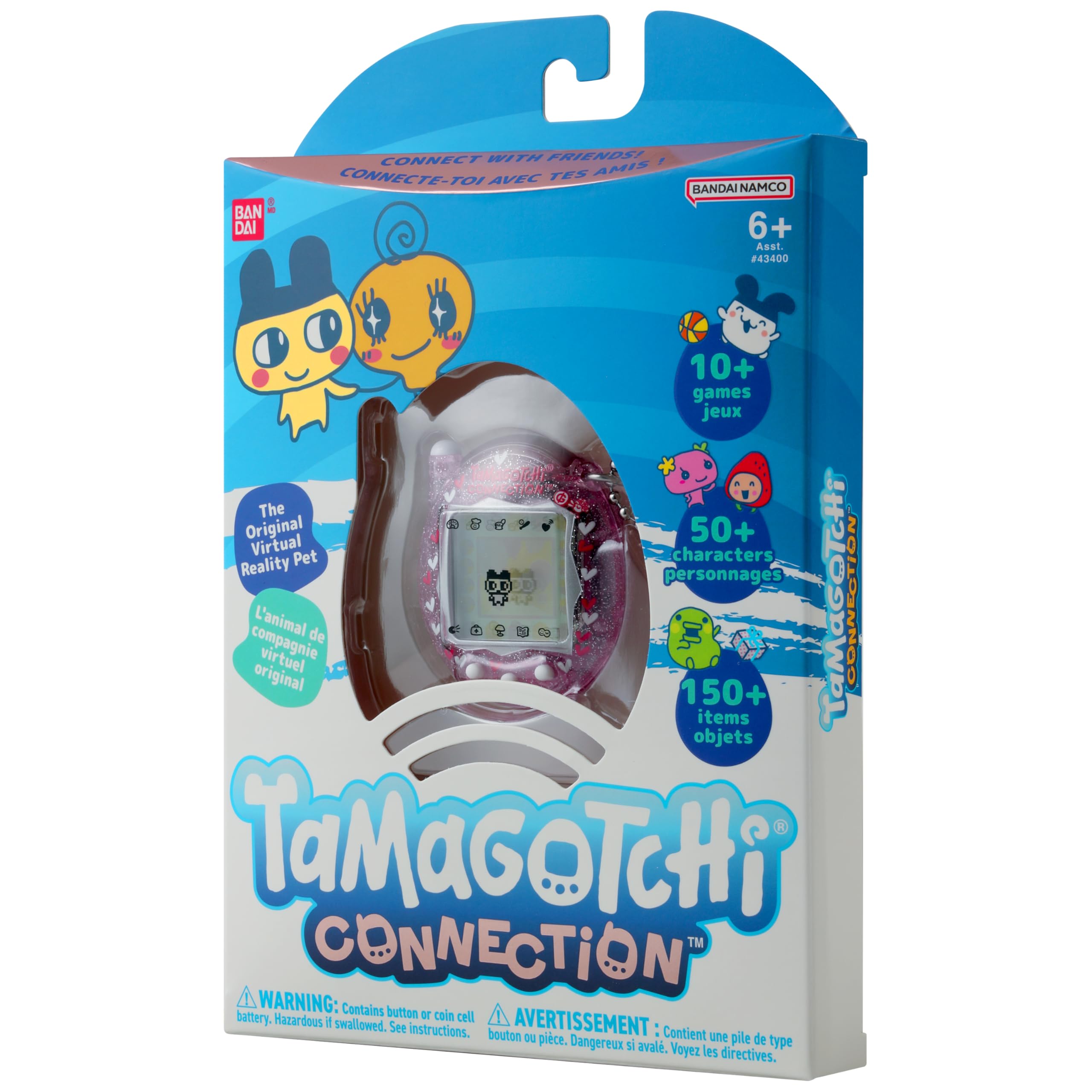 Tamagotchi Connection Digital Pet - Pink Glitter Shell with Infrared Connection & 6 Mini Games 3