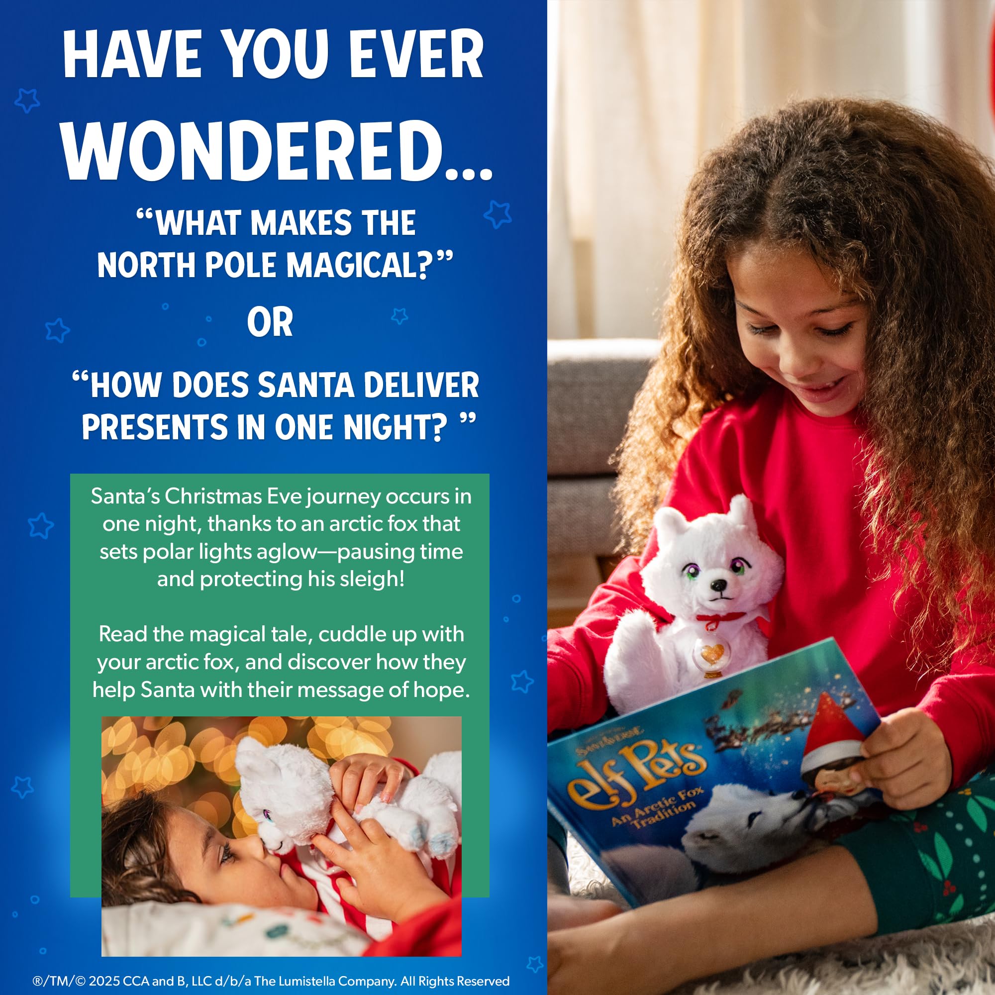 EPFOX Elf Pets Arctic Fox - Plush Stuffed Animal with Storybook & Snow Globe Charm 14