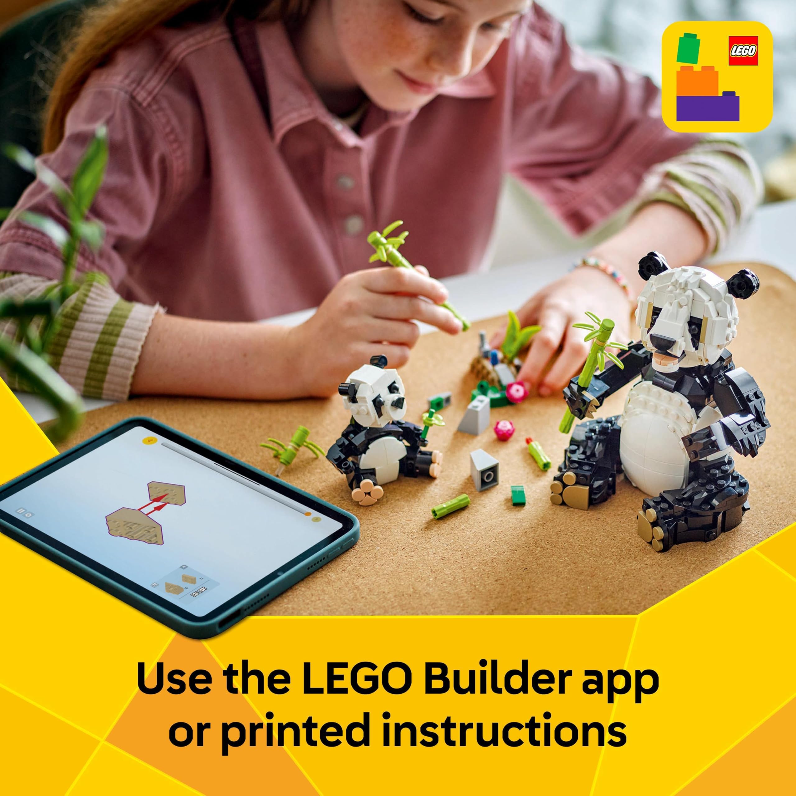 LEGO Creator 3in1 Wild Animals: Panda Family Building Set - Rebuilds into Orca & Penguin 7