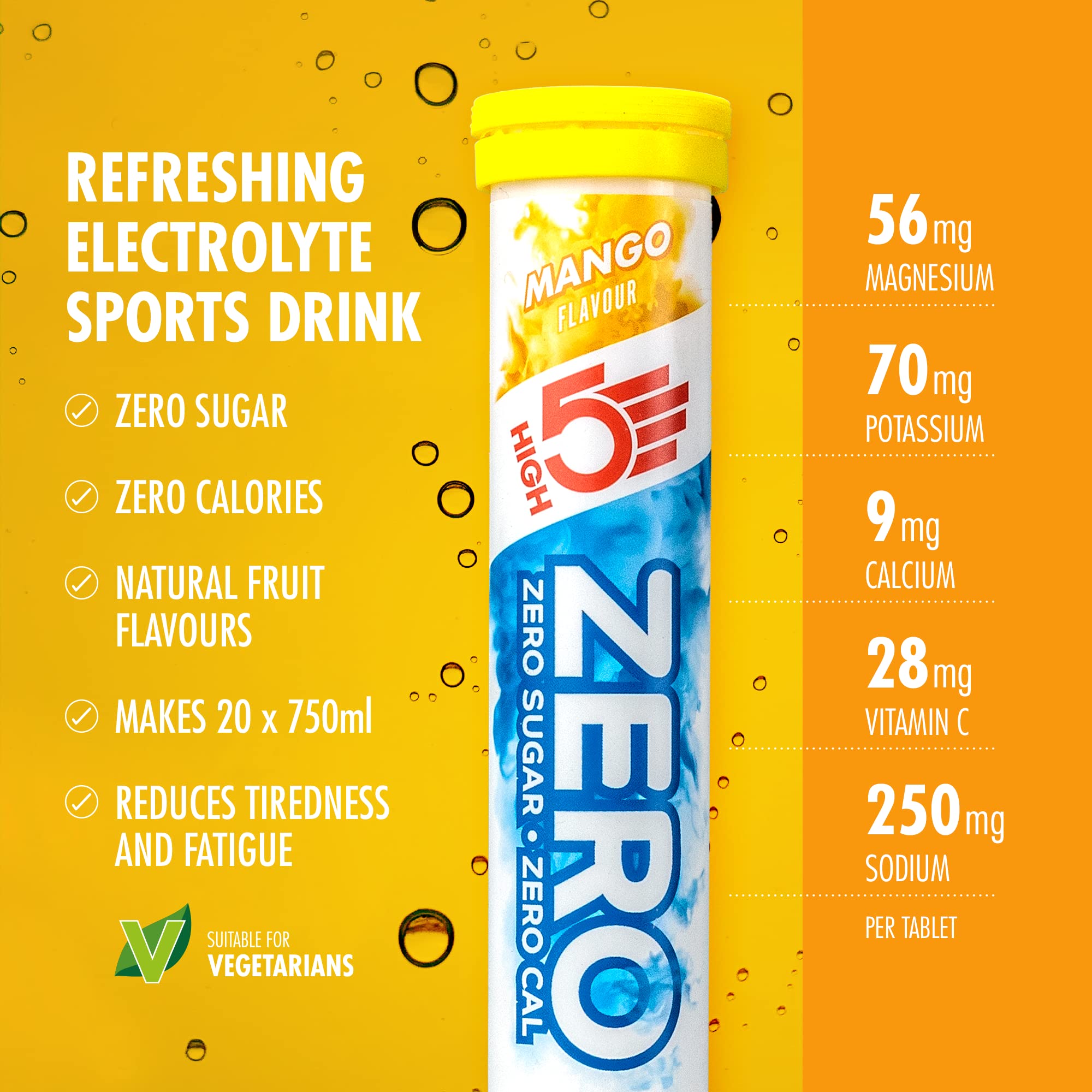 HIGH5 ZERO Electrolyte Tablet - Sugar-Free Hydration with Vitamin C | Mango | 20 Count 2