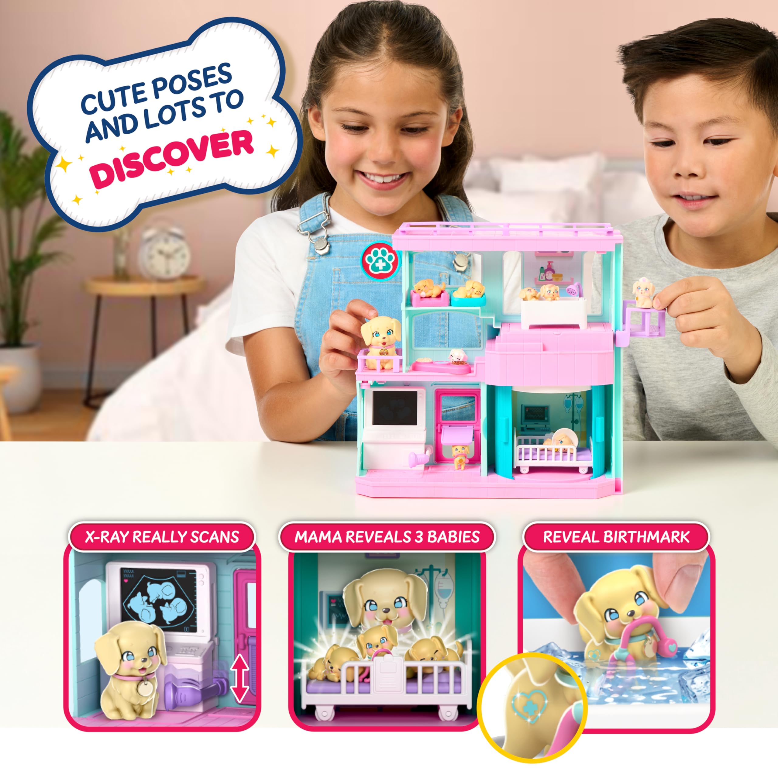 Little Live Pets Mama Surprise Families Baby Care Clinic Playset | Ages 5+ | Includes Mama Pup & 3 Babies 5