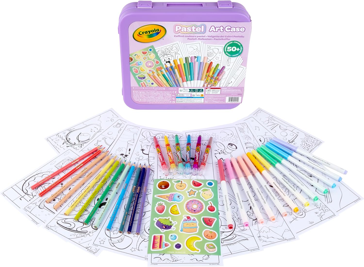 CRAYOLA Pastel Art Case - 50+ Piece Coloring Set for Kids Ages 4+ 3