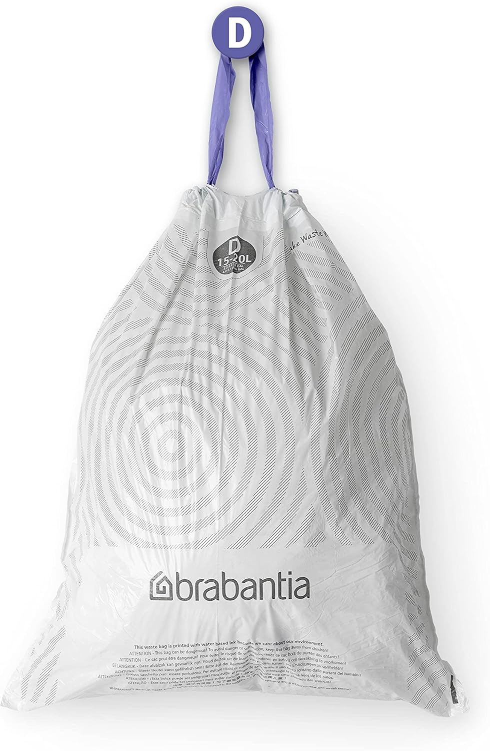 Brabantia PerfectFit 20L Thick Plastic Bin Liners with Tie Tape Draw - Extra Strong Trash Bags 4