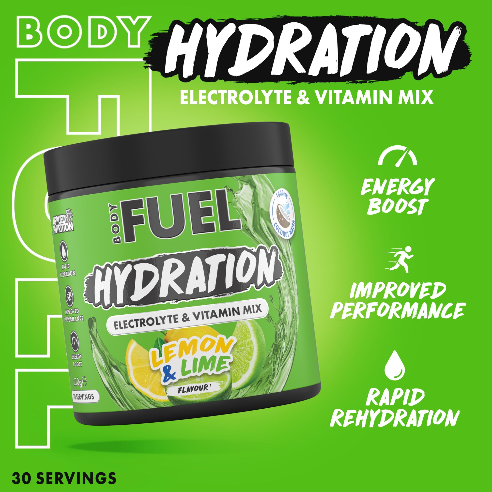 Applied Nutrition BodyFuel Hydration Electrolyte & Vitamin Powder - 30 Servings | Vegan & Halal