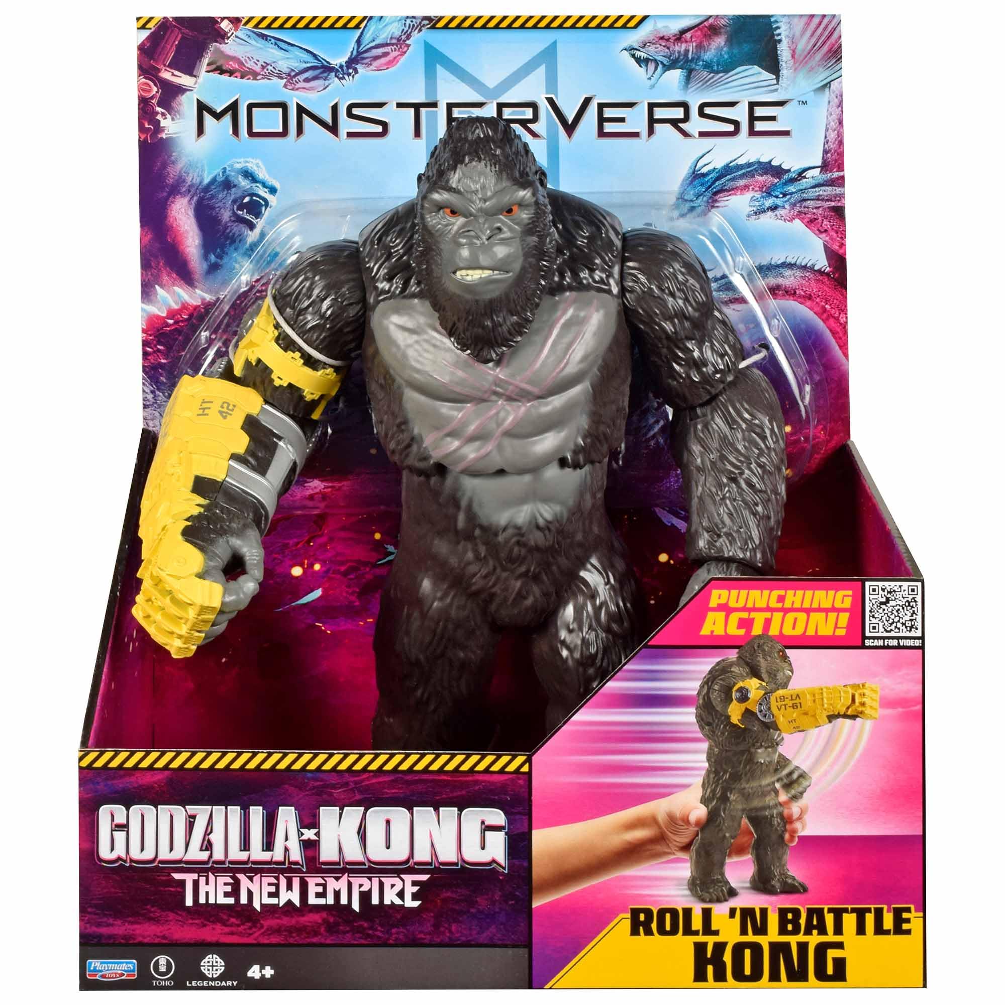 MonsterVerse Giant Kong Roll N Battle Action Figure - 11 Inch Scale | Interactive Movement | Plastic 1