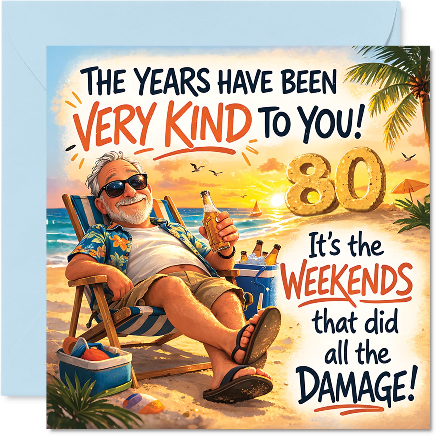 Stuff4 Funny 80th Birthday Card - Still Got That Youthful Glow | 145mm Square