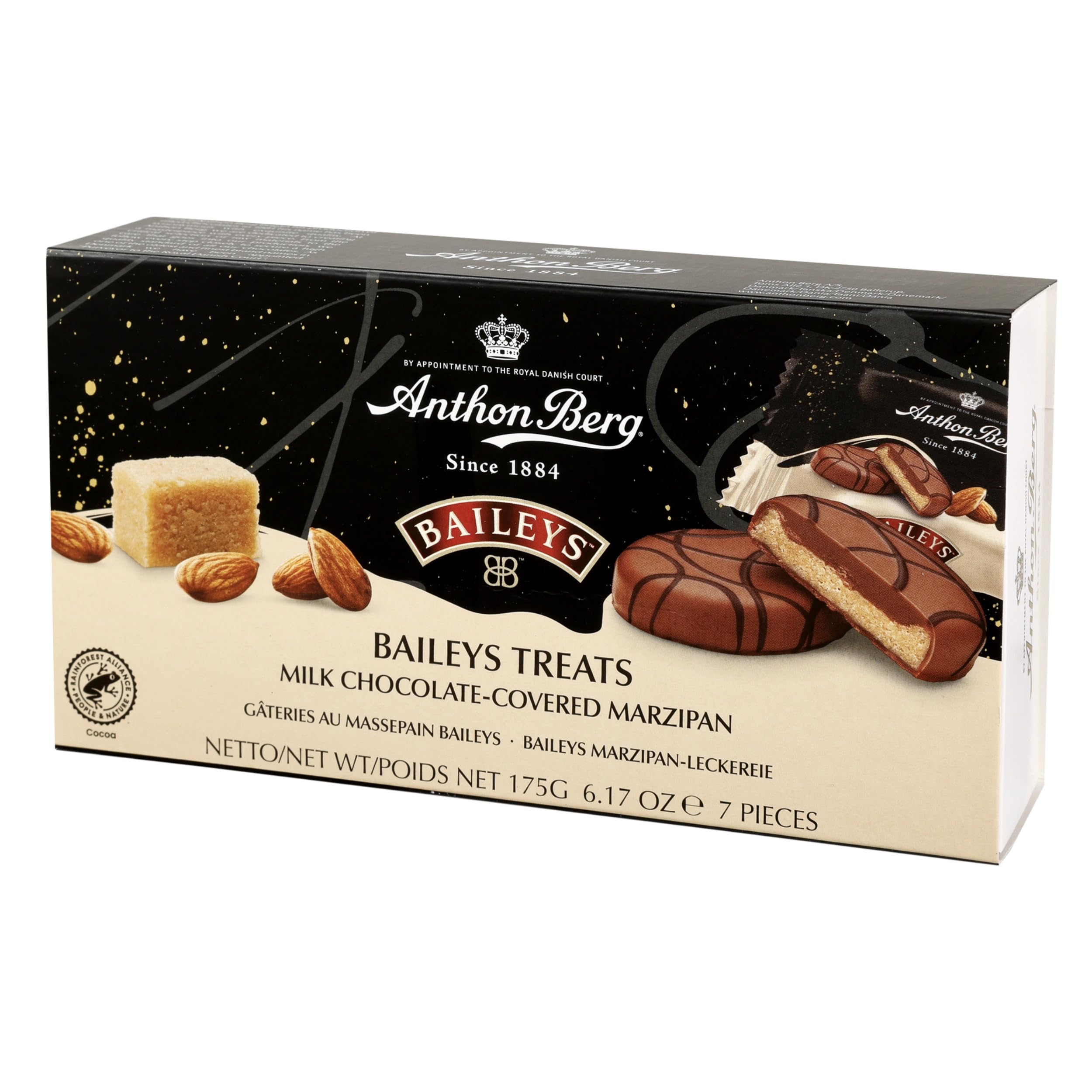 Anthon Berg Baileys Treats - Milk Chocolate Covered Marzipan with Baileys Flavor, 175g