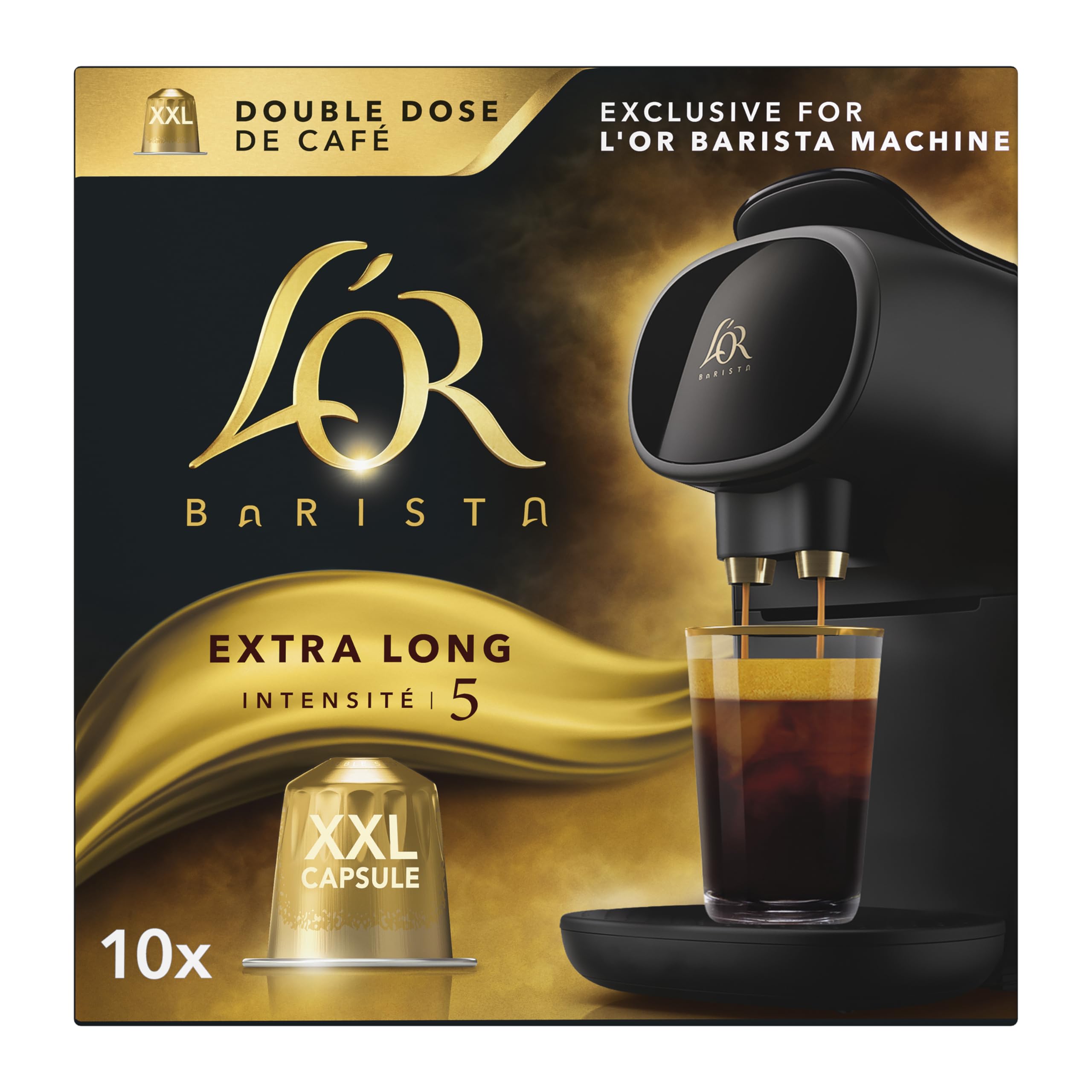 L'OR Barista Extra Long XXL Coffee Pods Intensity 5 (5 x 10 Pack, 50 Total)