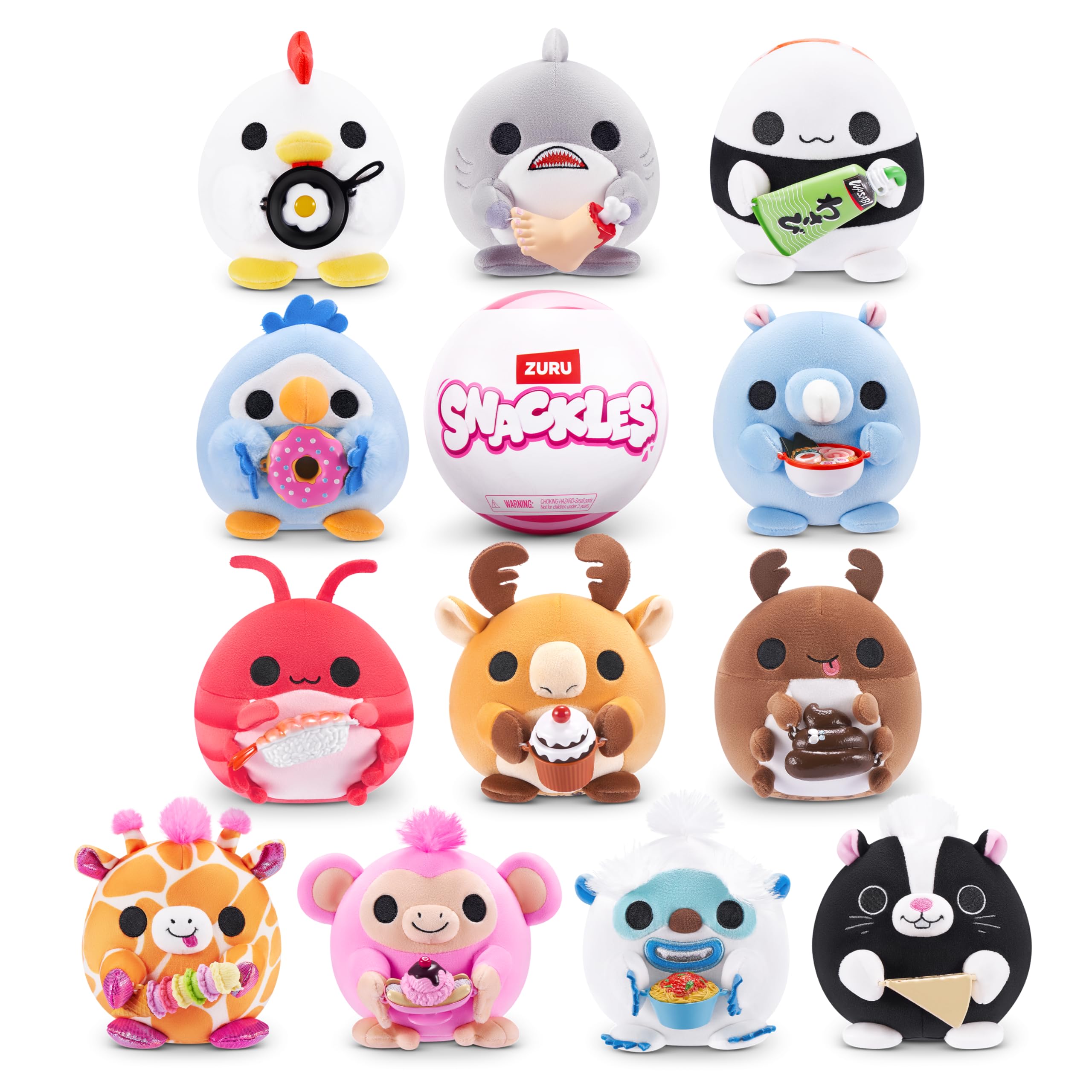 Snackles Non-Licensed Series 1 - 5-inch Super-Soft Plush Collectible with Snack Accessory 4