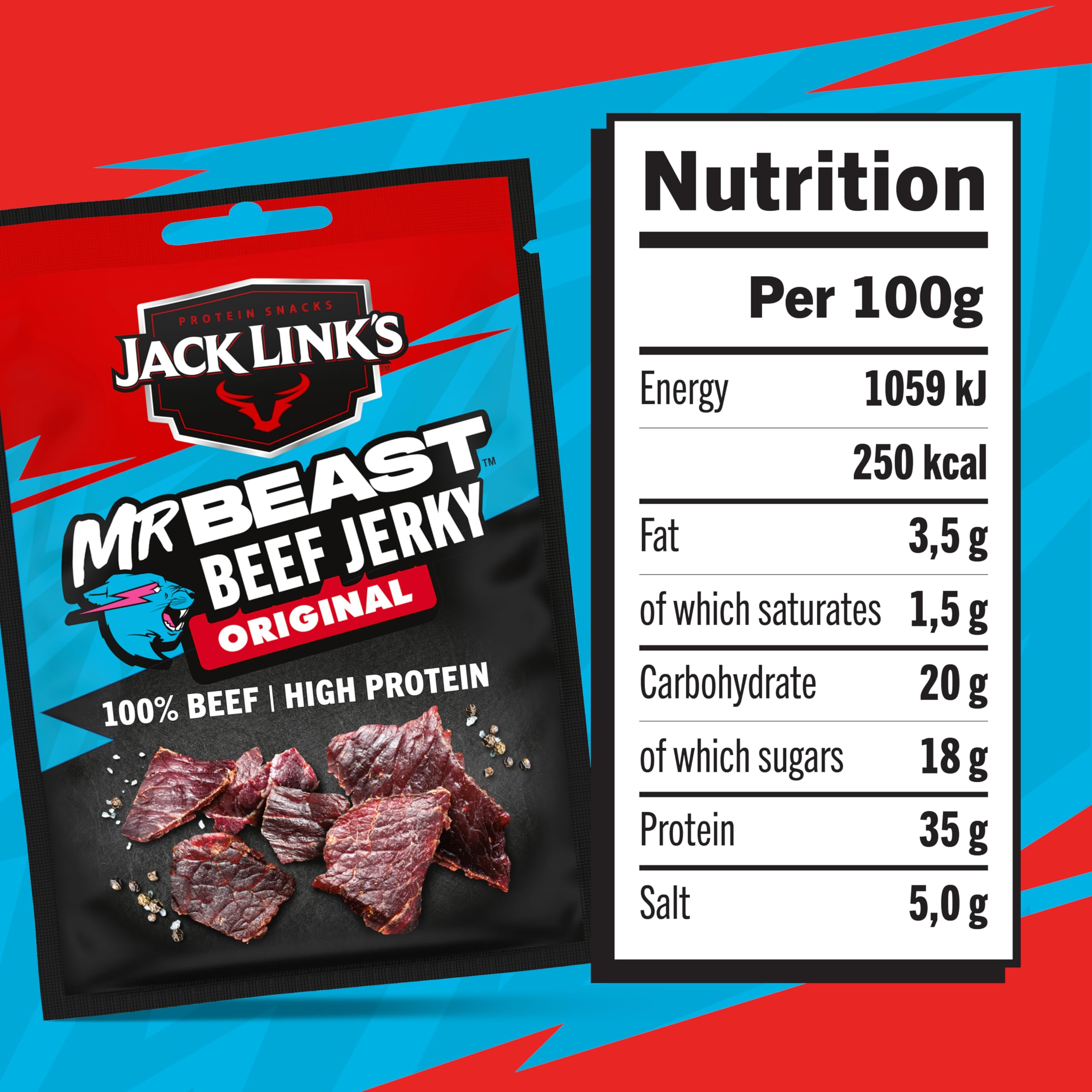 Jack Link's Original Beef Jerky - 60g Bag | High Protein Snack 7