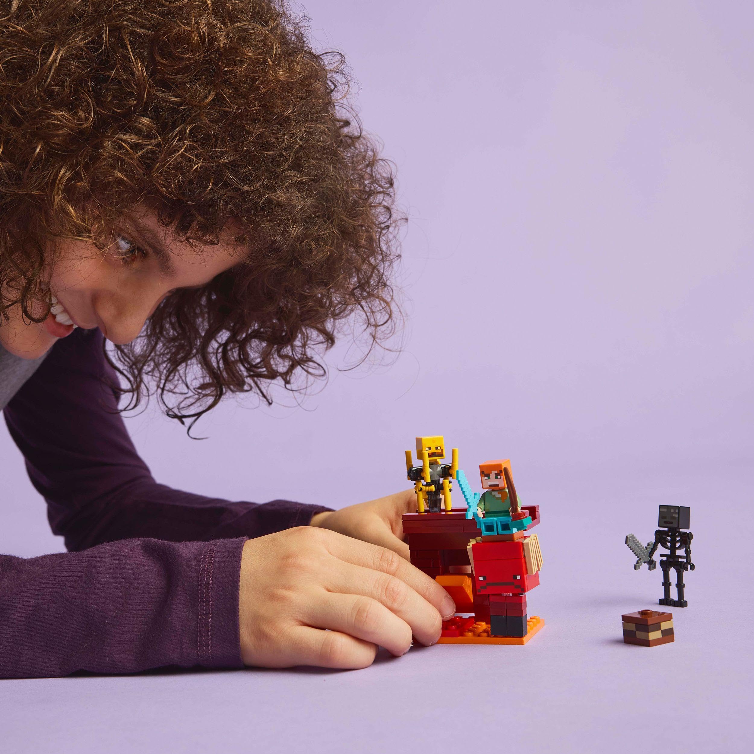 LEGO Minecraft The Nether Lava Battle Building Set - 99-Piece Playset with Alex Figure, Ages 6+ 7