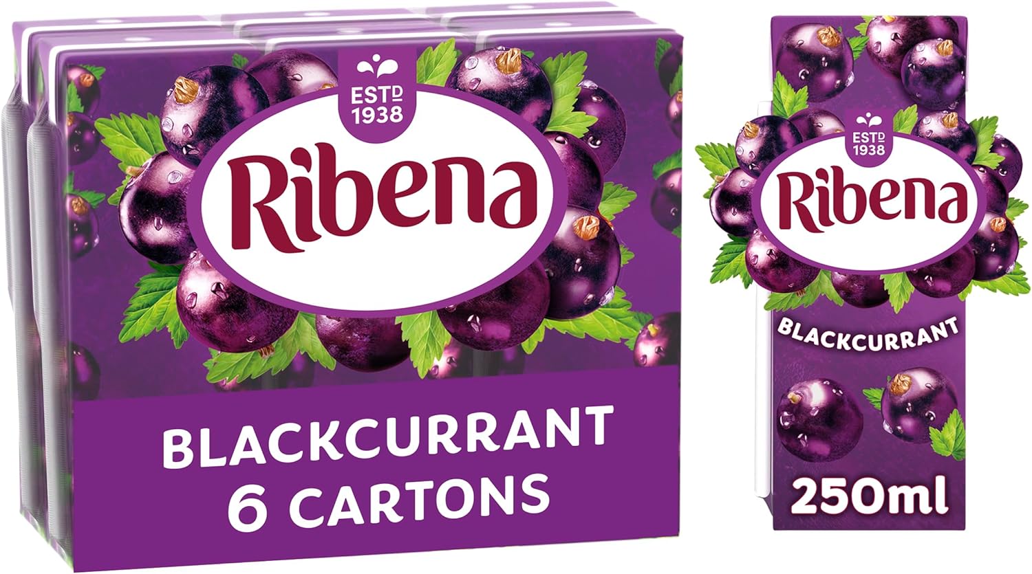 Ribena - Blackcurrant Juice Drink Cartons 6x250ml