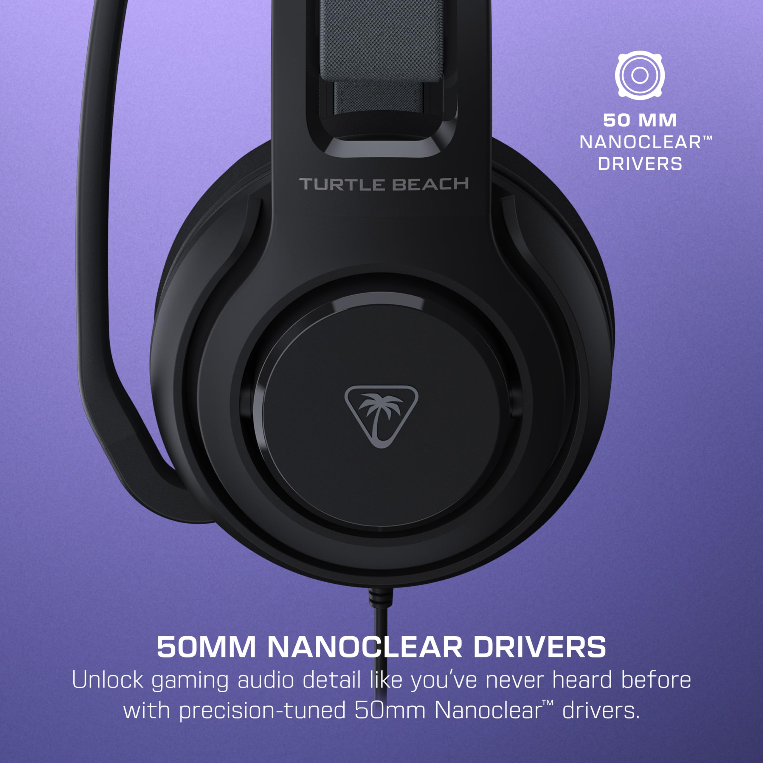 Turtle Beach Atlas 200 Wired PC Gaming Headset - Black | 24-bit Audio | Waves 3D Audio 2