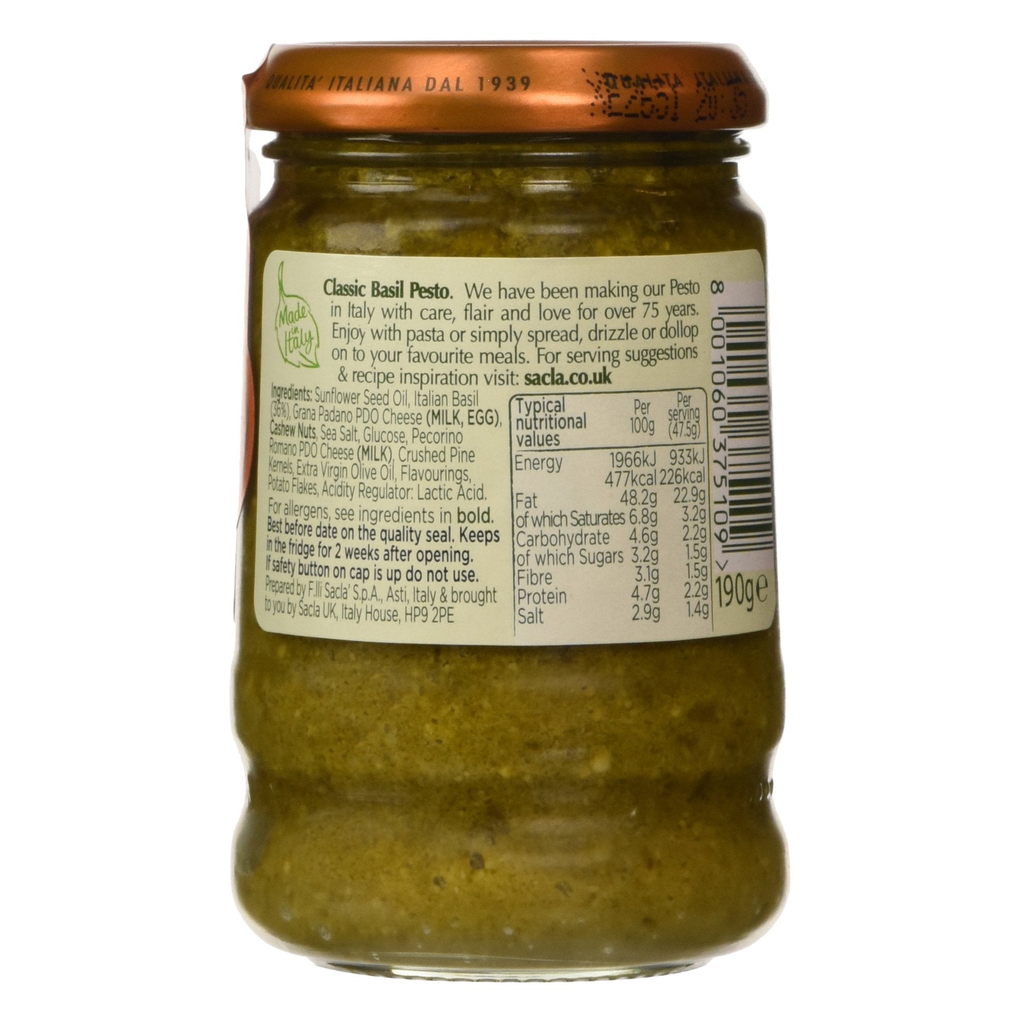 Saclà Classic Basil Pesto - 190g 5