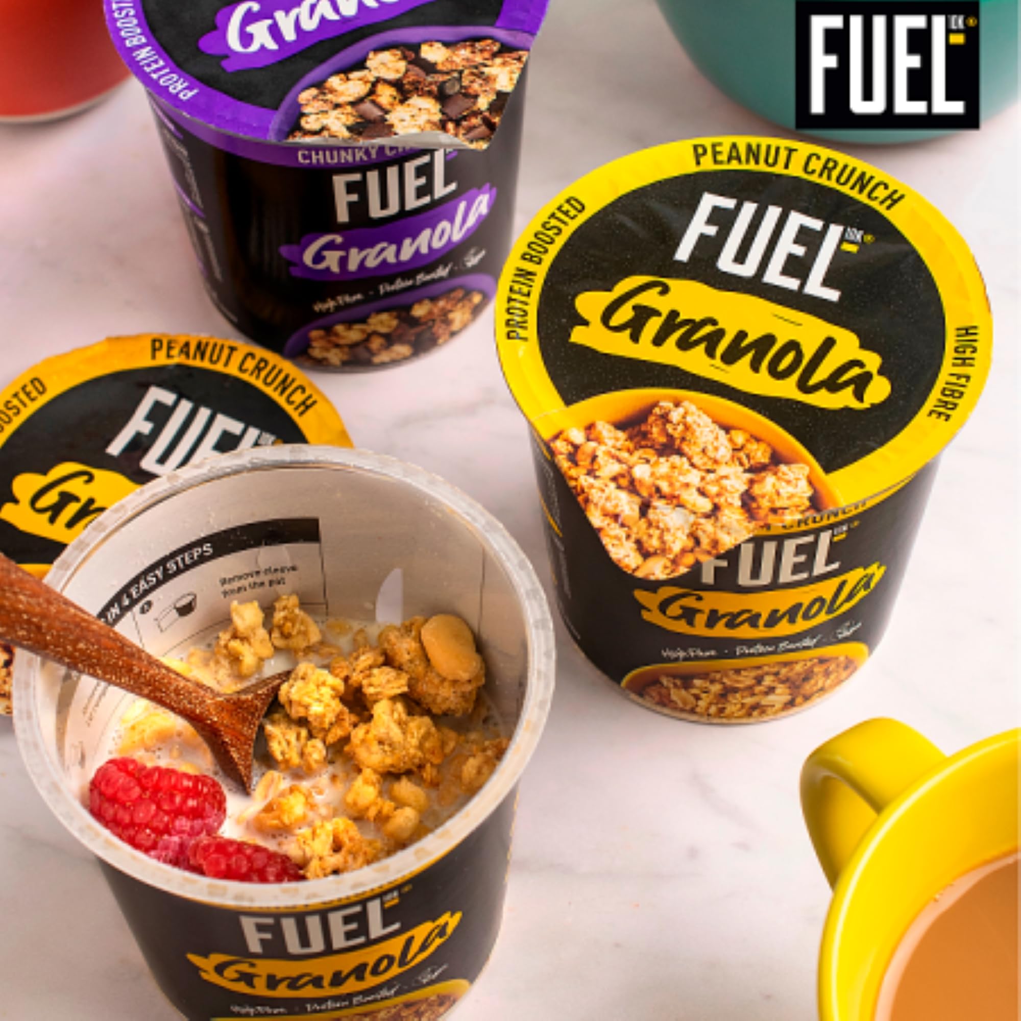 FUEL10K Peanut Crunch Protein Granola Cereal Pot, 70g (Pack of 8) 6