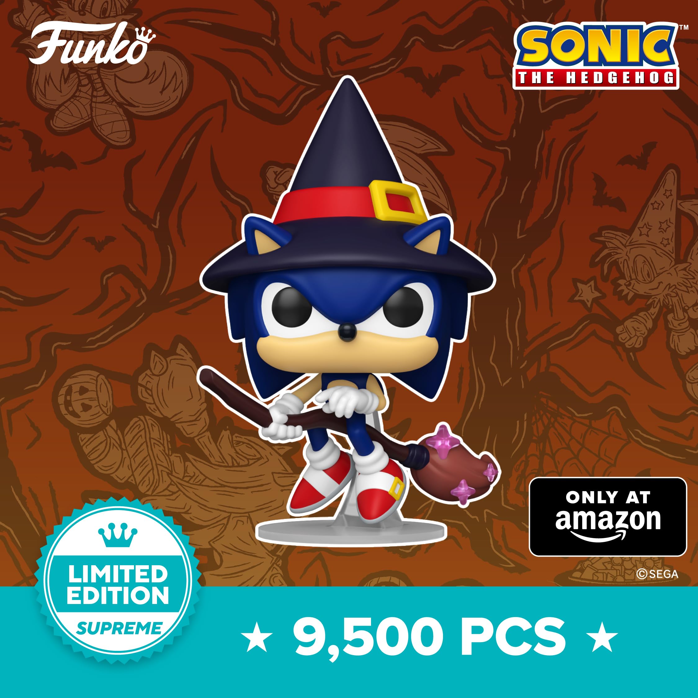 Funko Sonic The Hedgehog - Sonic on Broom Limited Edition Vinyl Figure | Approx. 5.5 inches | Multicolor