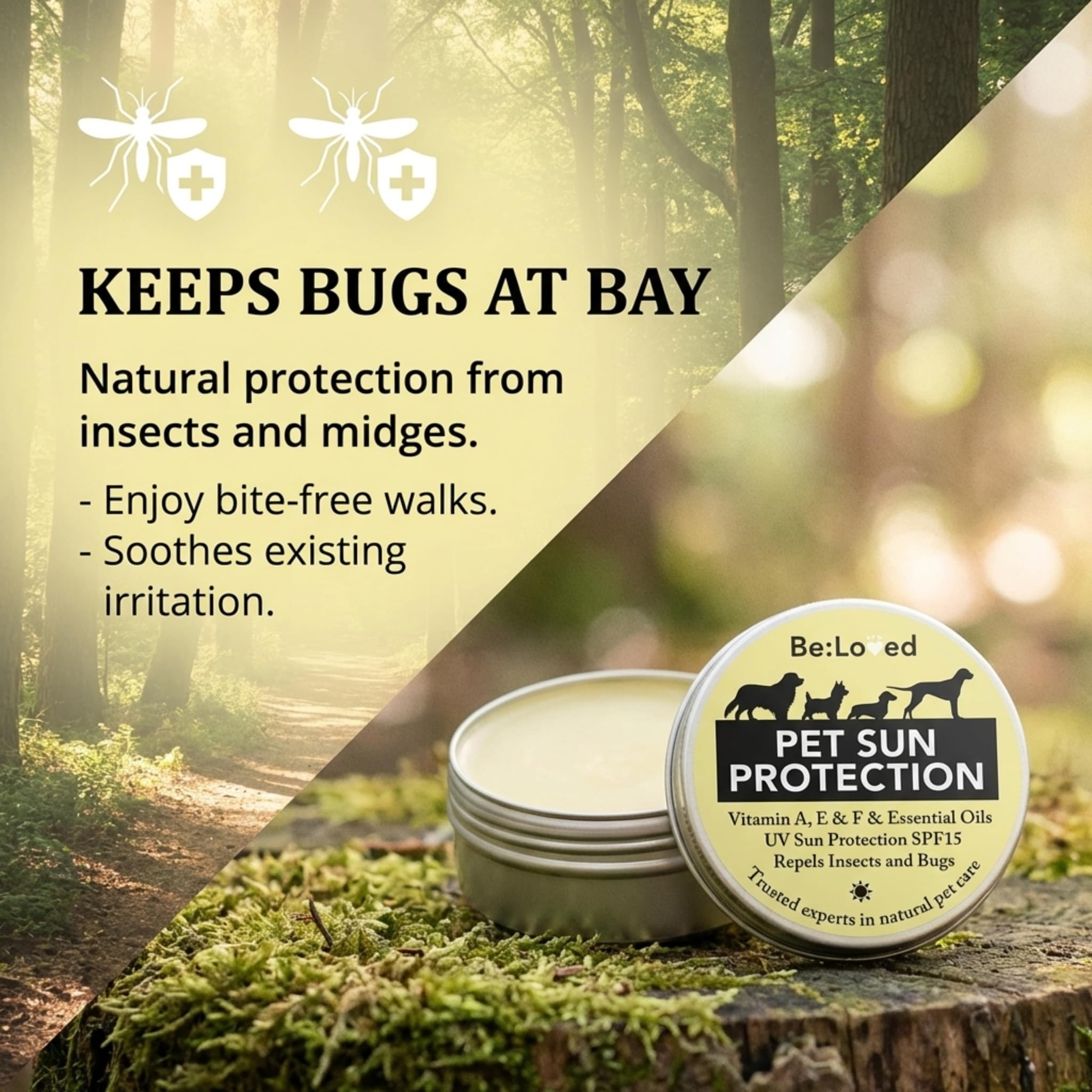 Be:Loved Be:Sunsafe Pet Sun Protection Balm - Natural Skin Shield for Dogs & Cats | 60g 6