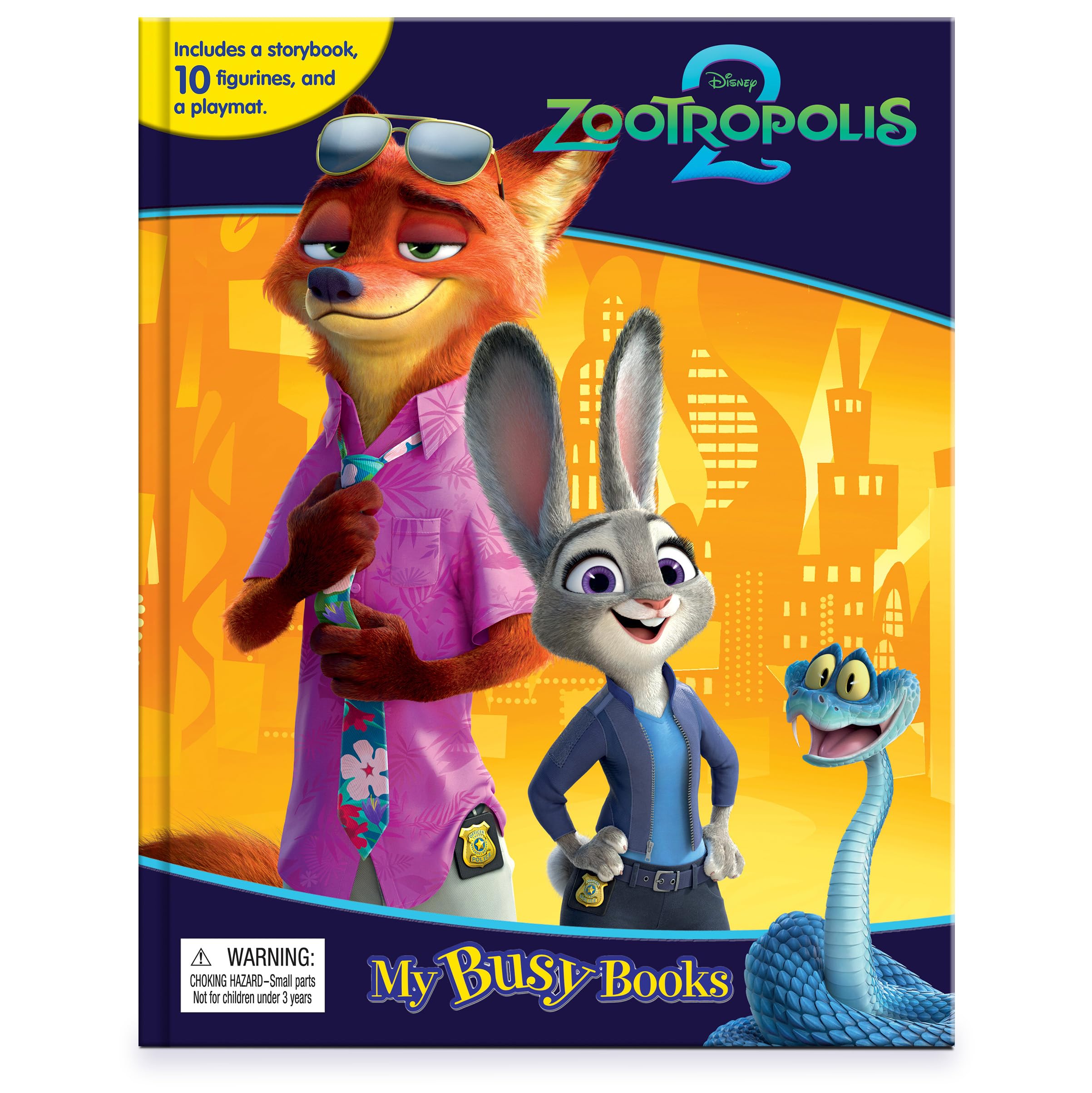 Phidal Disney Zootropolis 2 My Busy Books - Storybook, 10 Figurines, Playmat | Kids Edition
