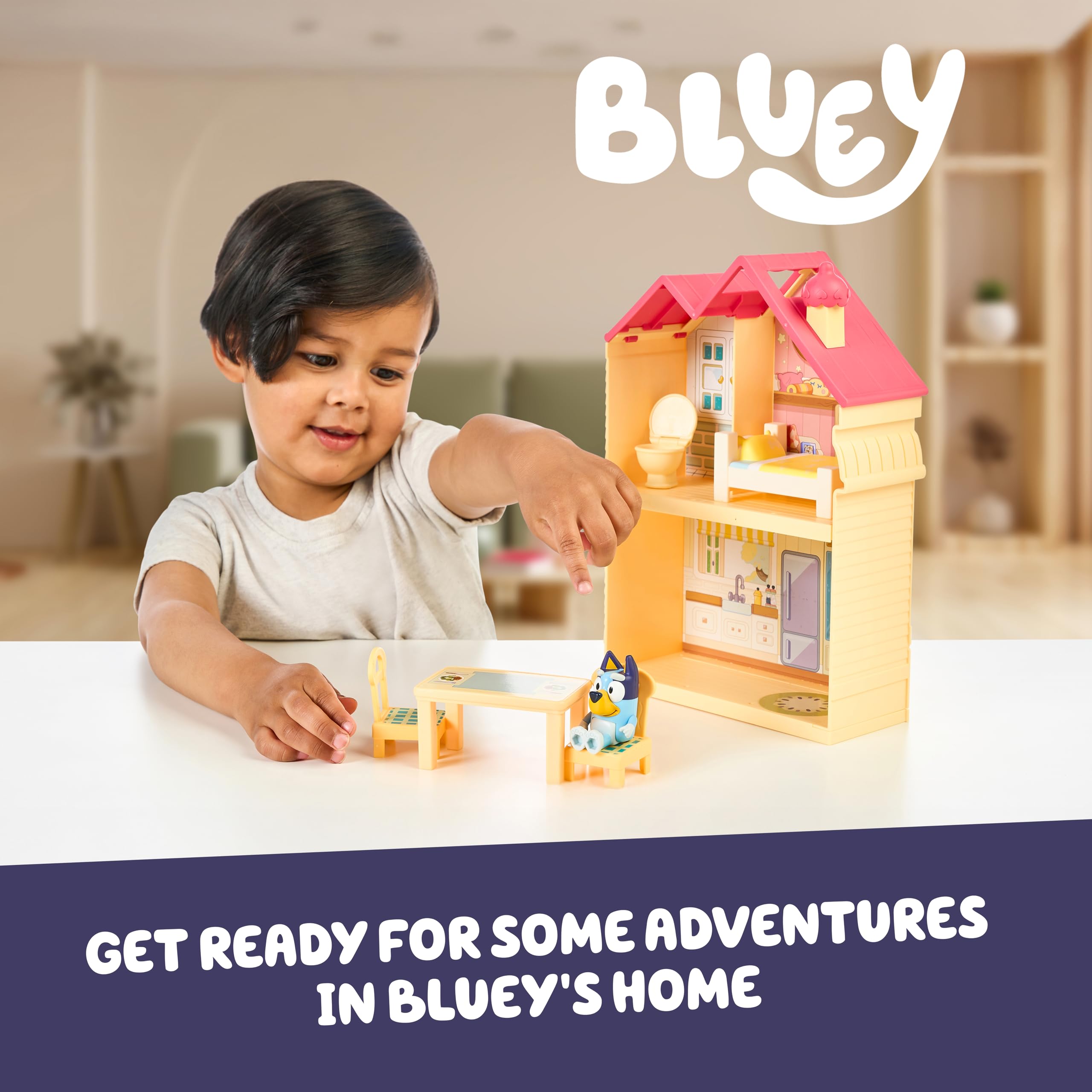 Bluey Mini Home Playset - Compact House with Carry Handle | Includes 2.5' Bluey Figure & 5 Accessories 2