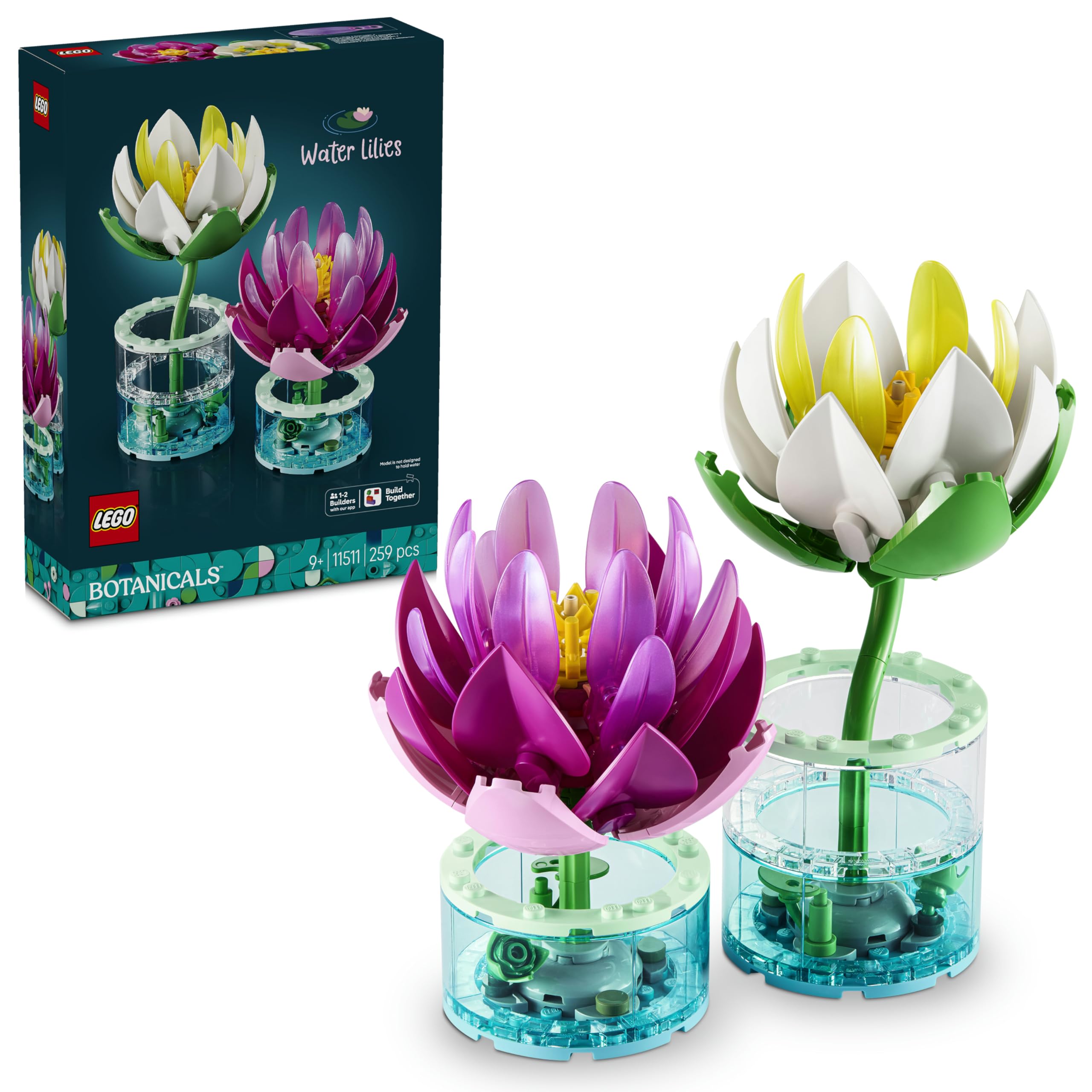 LEGO Botanicals Water Lilies Building Set 11511 - Faux Flowers for Ages 9+ | Multicolor