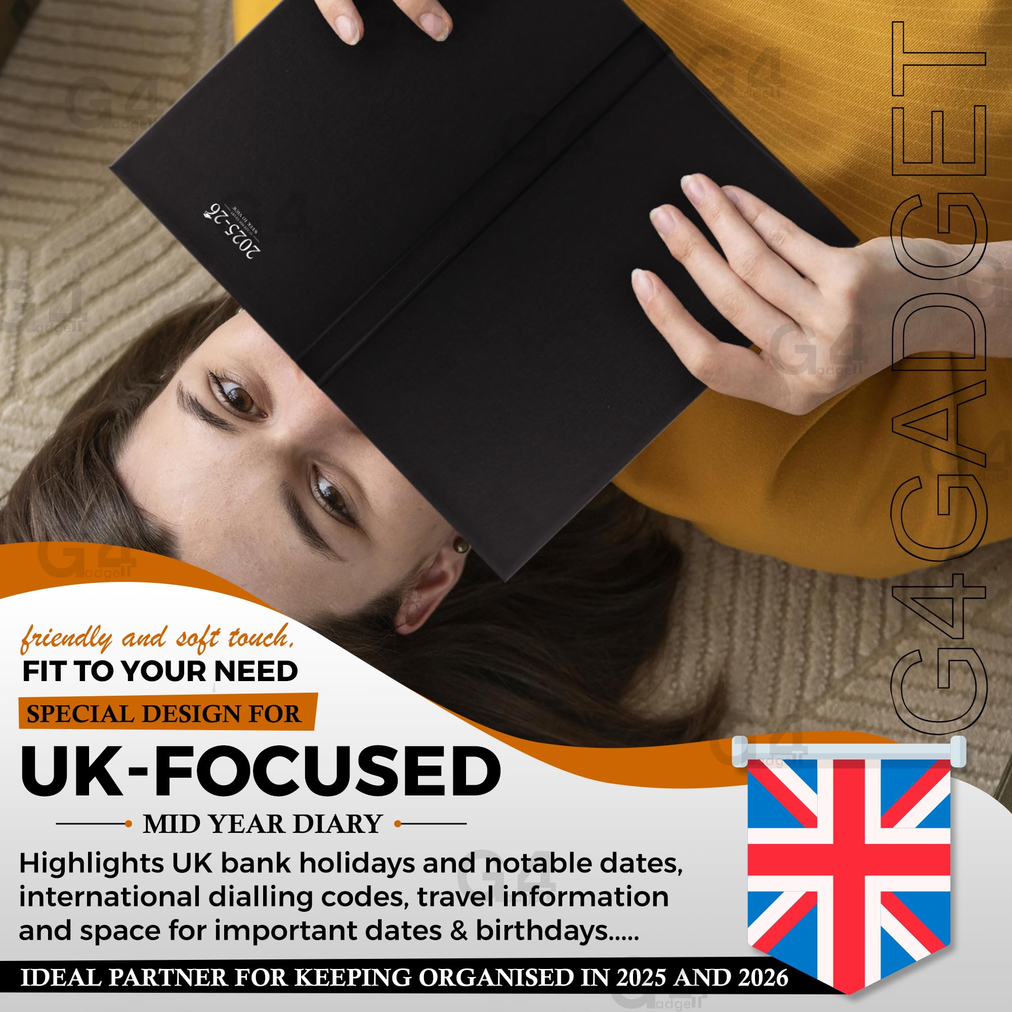 G4GADGET 2025-2026 Academic Diary | A4 Week to View | Black Case Binding 6