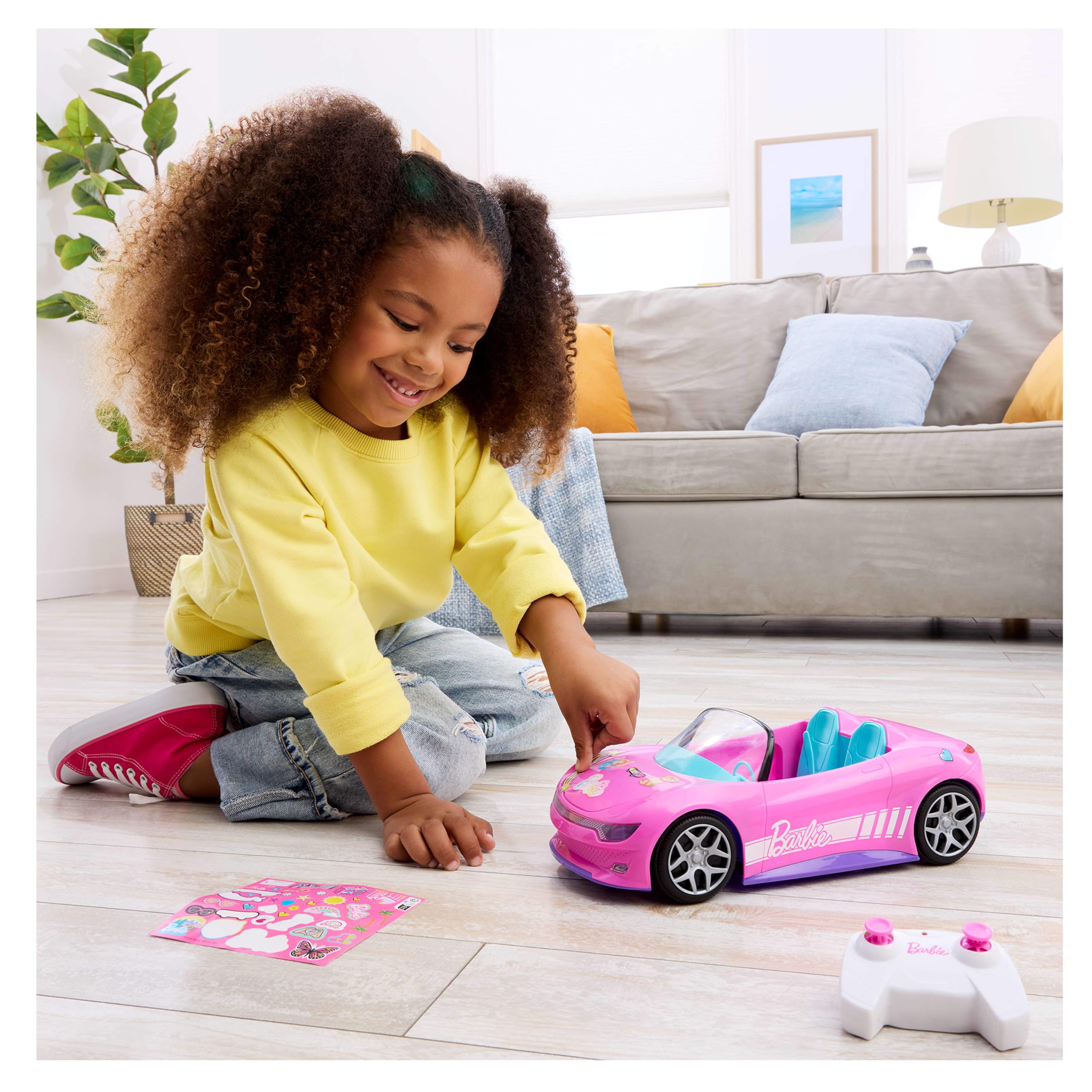 Hot Wheels Barbie RC Convertible - Pink, 2-Doll Capacity, Ages 4+