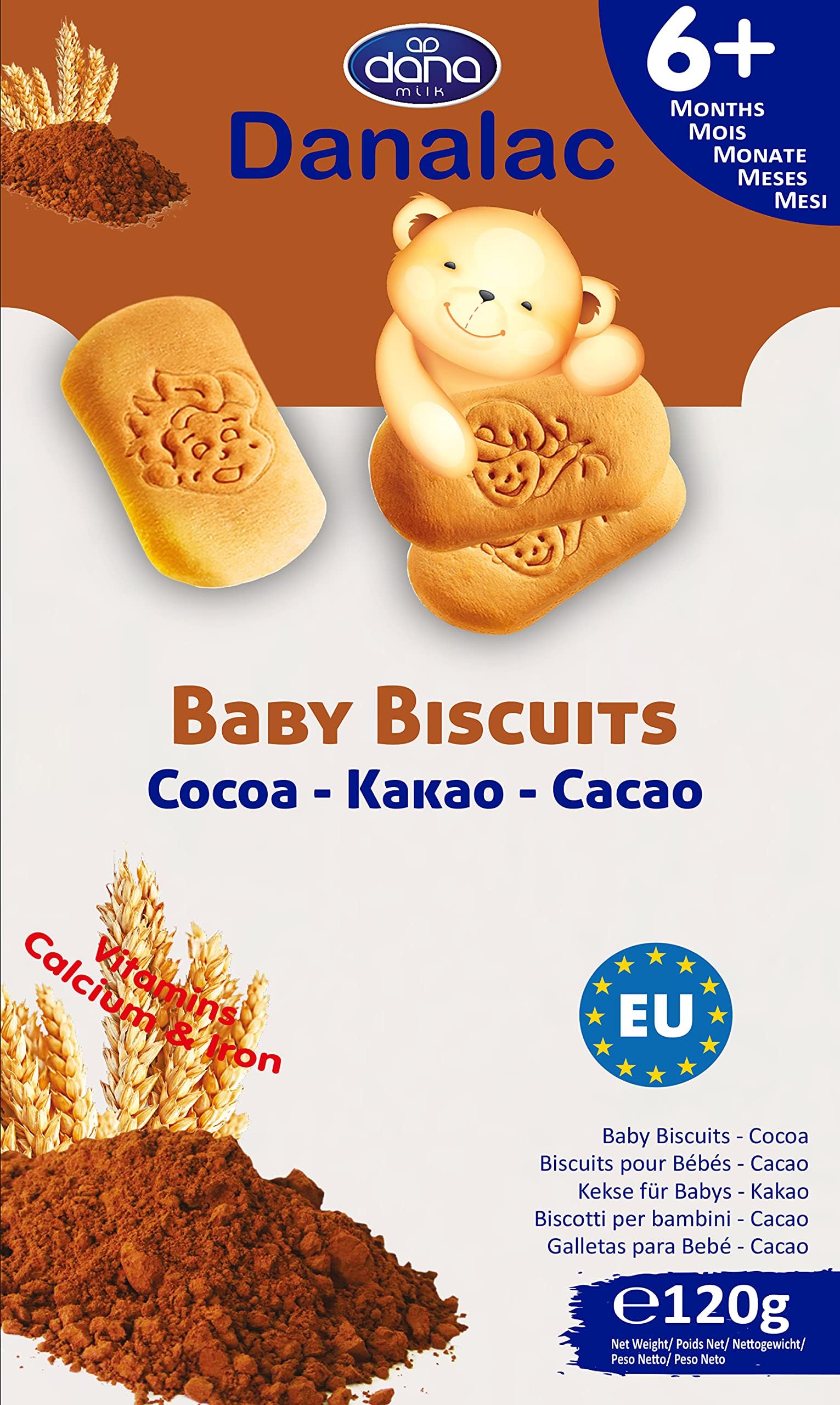 Danalac Cocoa Baby Biscuits 120g - Finger Food Snack for Toddlers 6+ Months 8