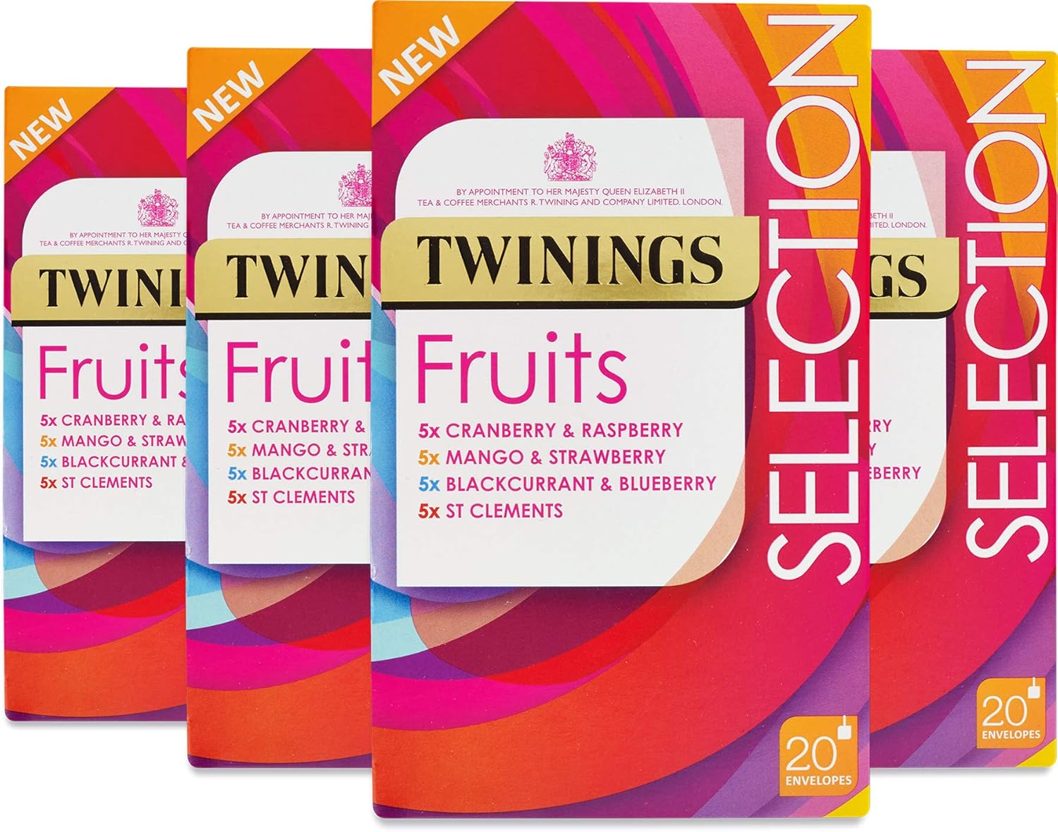 Twinings Fruit Selection Mixed Set of 80 Tea Bags (4 x 20 Tea Bags)
