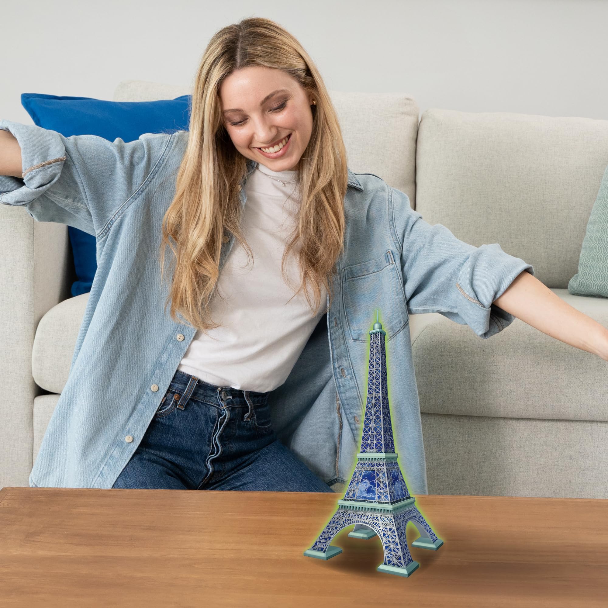 Ravensburger Glow in the Dark Eiffel Tower 3D Jigsaw Puzzle - 216-Piece Building Set for Kids & Adults 6