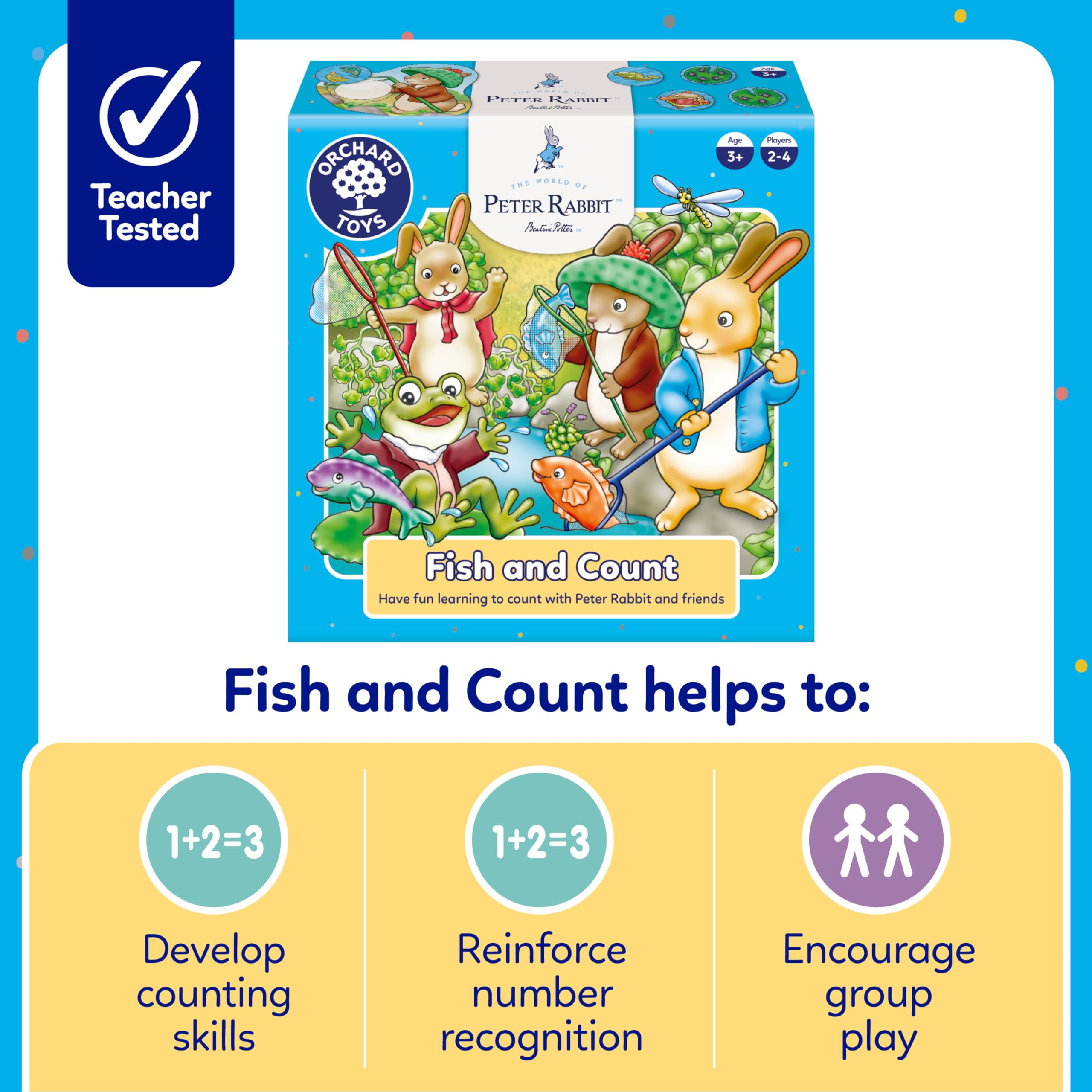 Orchard Toys Peter Rabbit Fish and Count Board Game 4