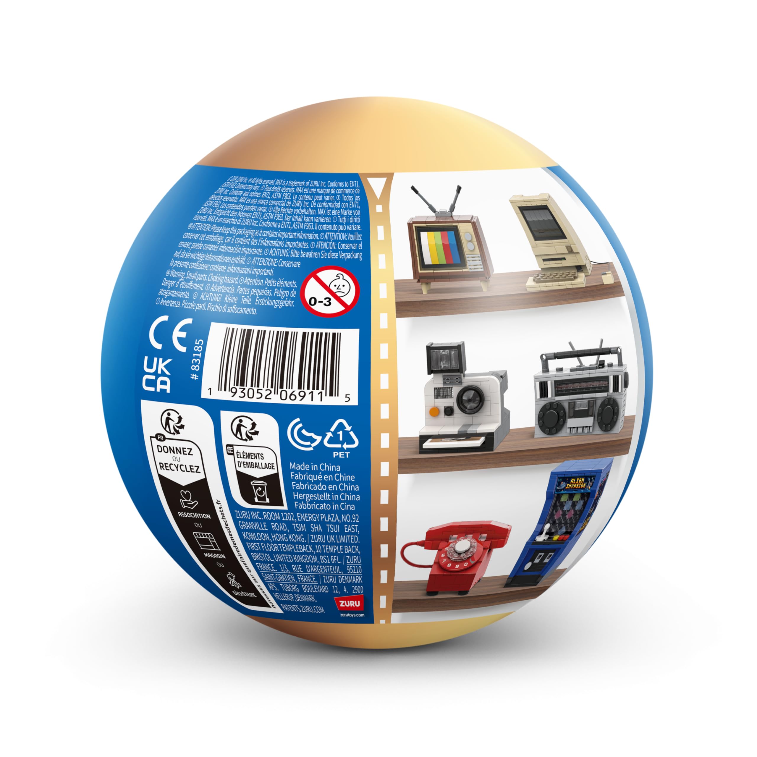 MAX Premium Retro Building Bricks - Telephone Design, 256-Piece Collectible Set for Ages 3+ 6