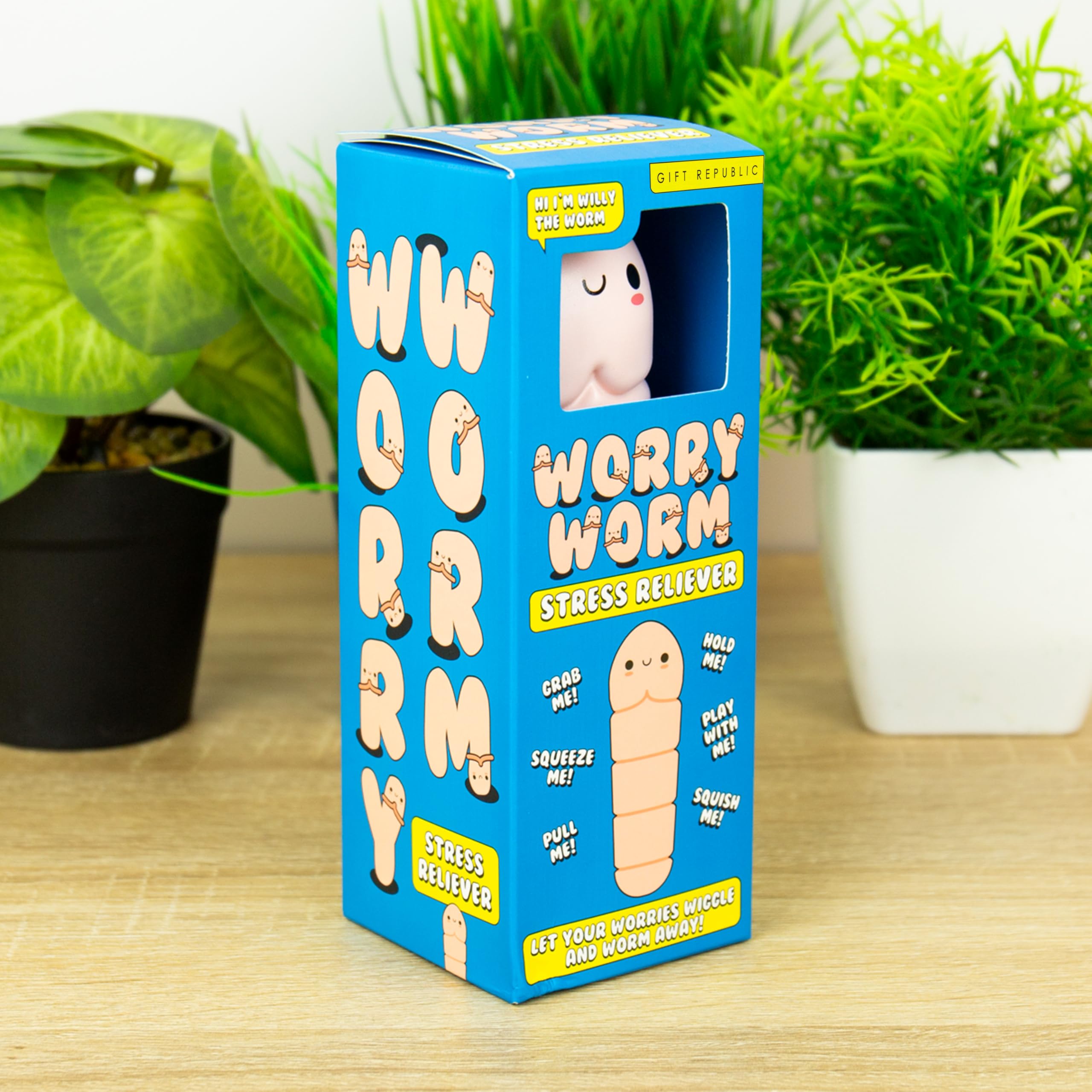 Worry Worm Stress Reliever – Squishy Willy Worm-Shaped Fidget Toy for Kids & Adults 15