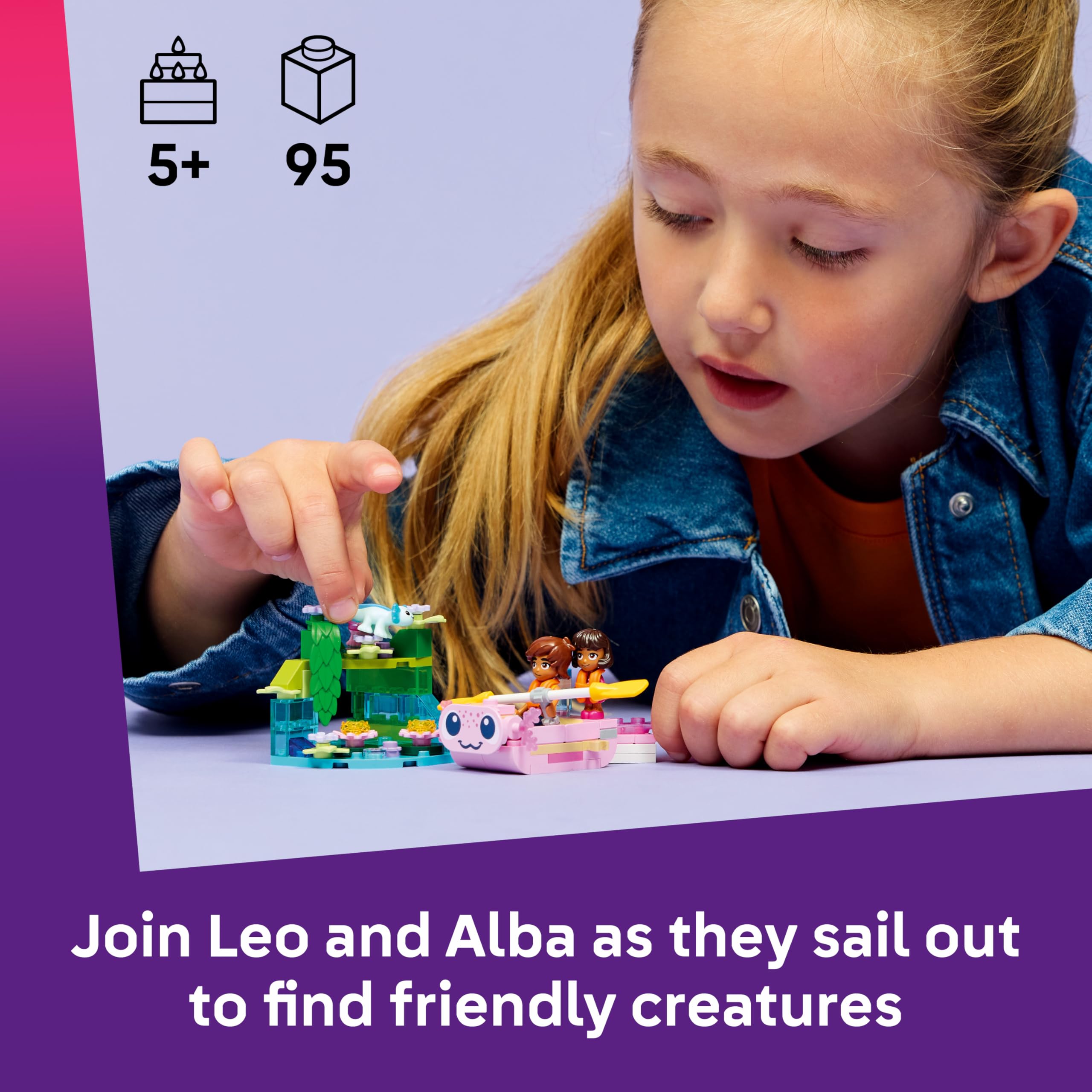 LEGO Friends Axolotl Adventure Boat Toy 42681 | Ages 5+ | Includes 2 Mini Dolls & 2 Axolotl Figures