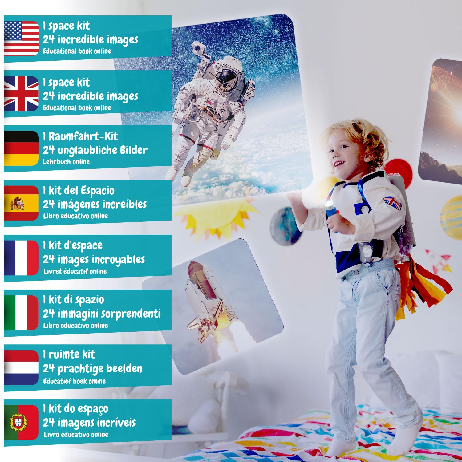 Science4you Space Torch and Projector - Solar System Adventure for Kids 4+ 6