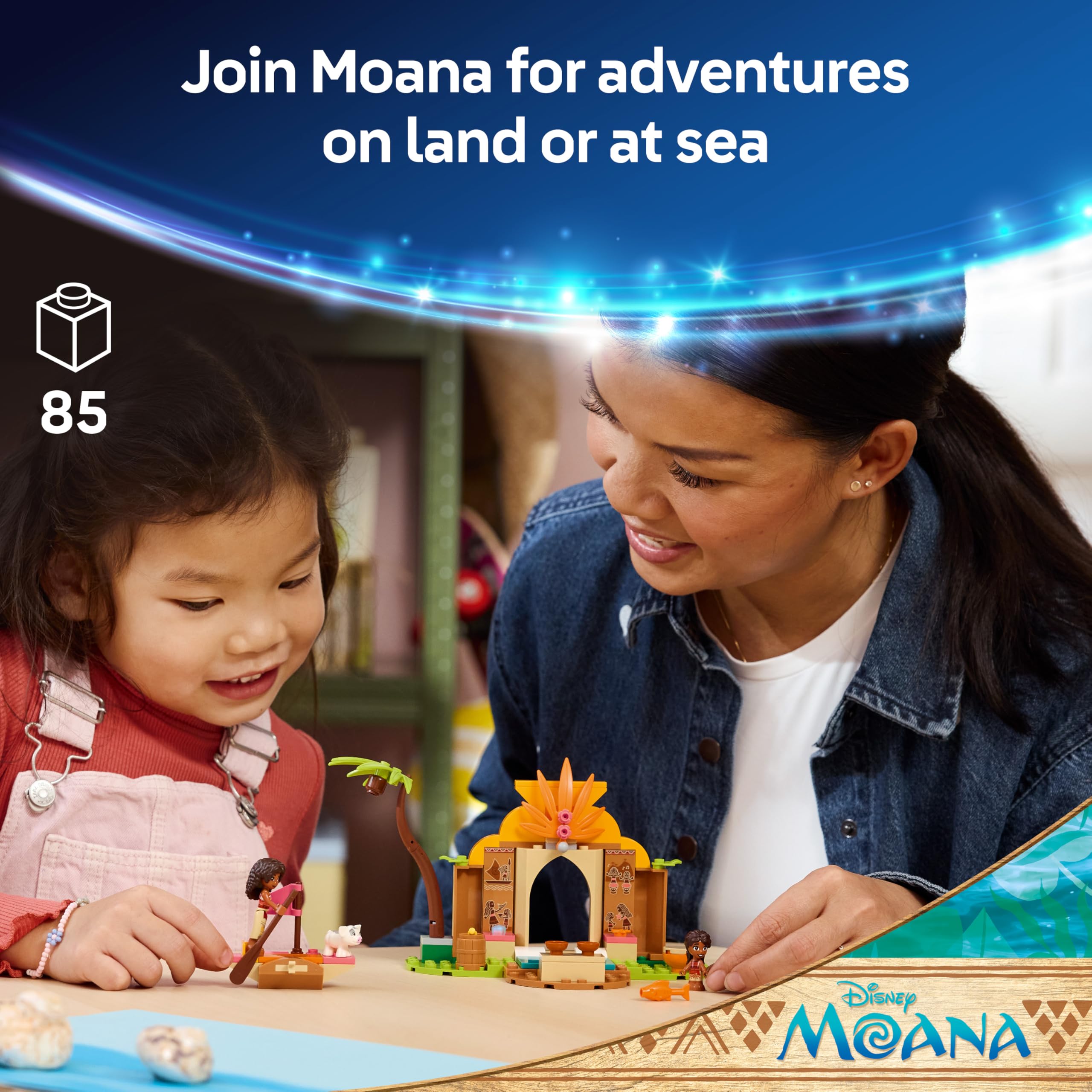 LEGO Disney Moana Village House & Boat Set 43282 | Ages 4+ | Includes Moana, Simea, Pua