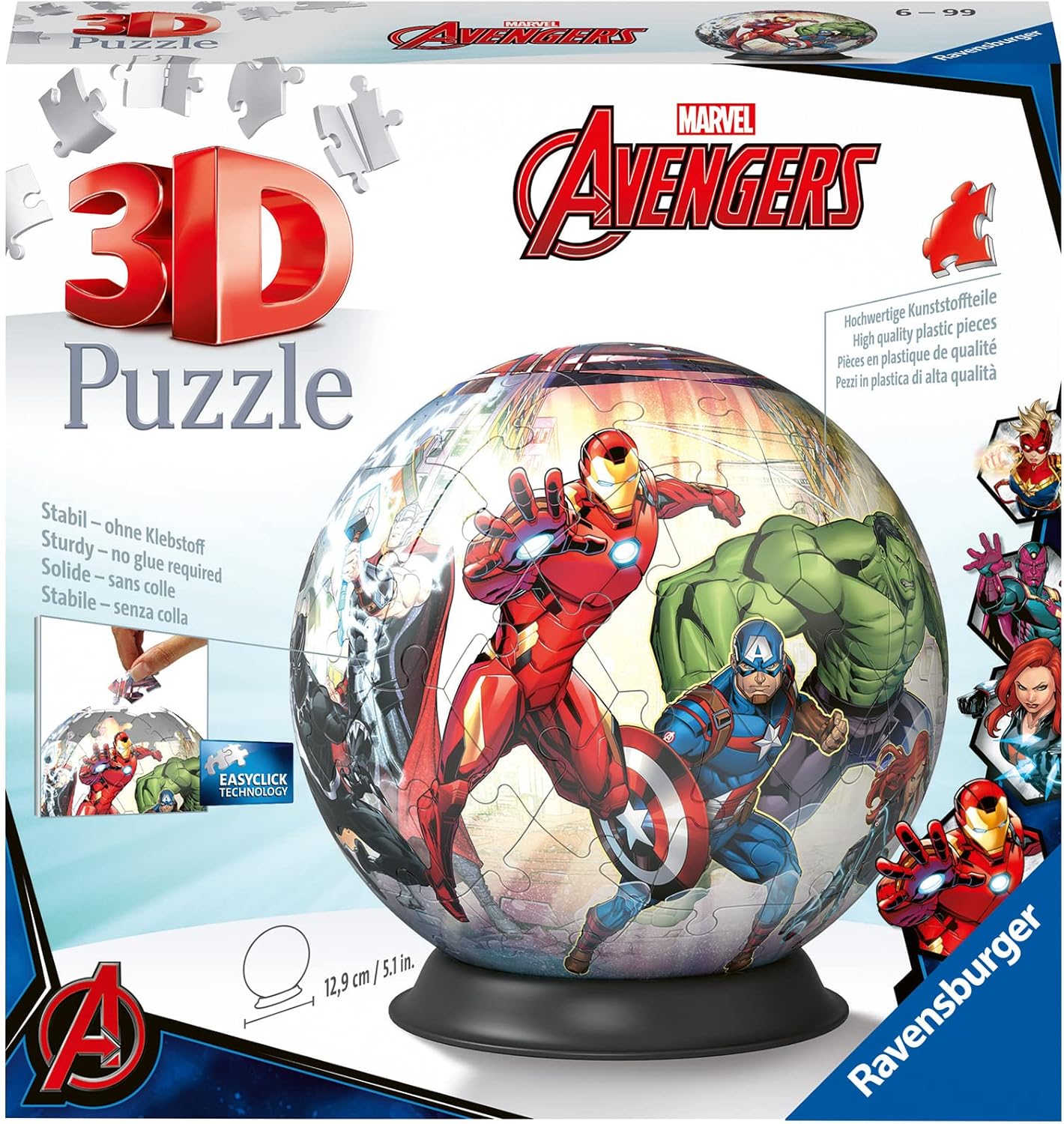 Ravensburger Marvel Avengers 3D Jigsaw Puzzle Ball - 72 Pieces for Kids 6 Years and Up 6