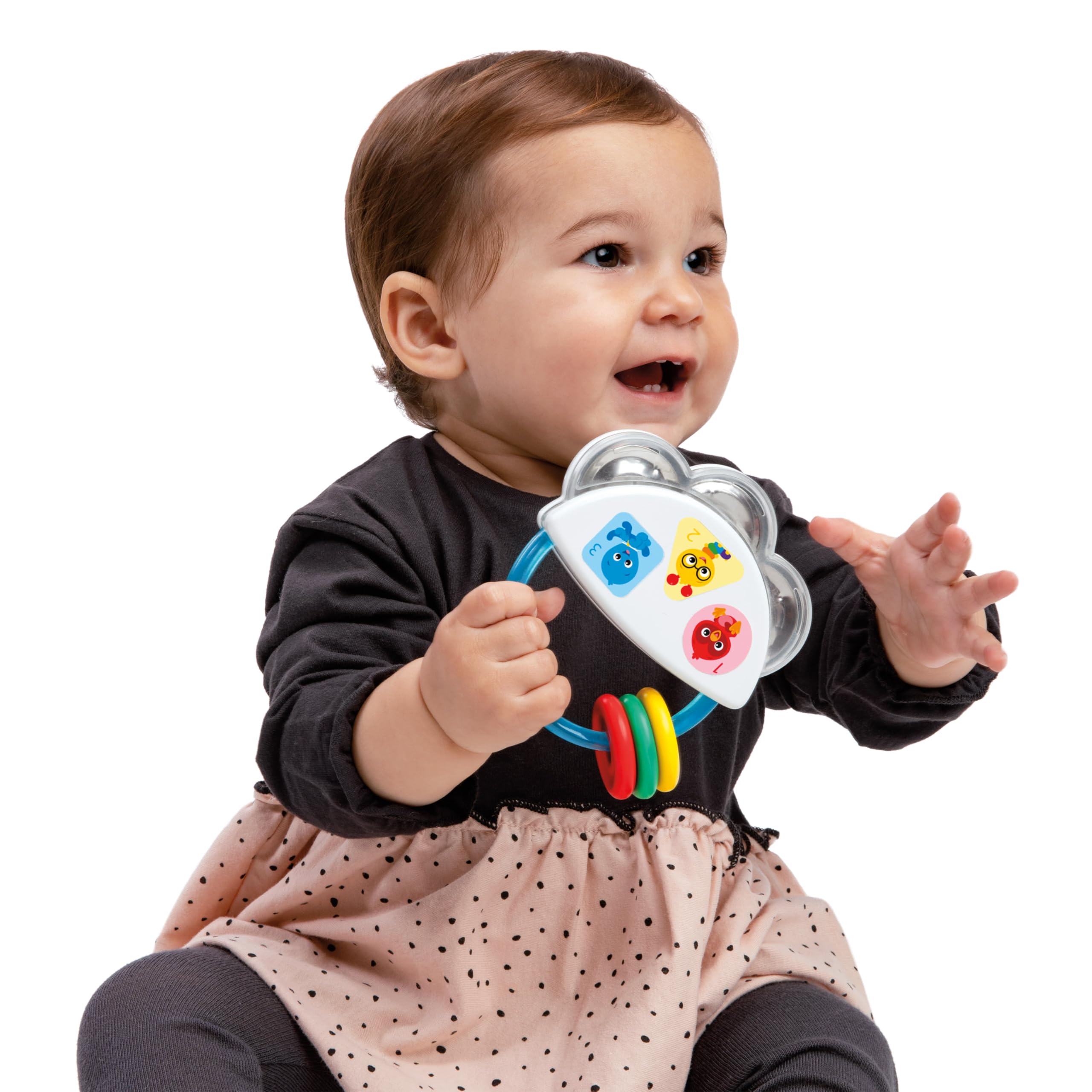 Baby Einstein Tiny Tambourine Musical Toy & Rattle for Unisex Baby Ages 3-36 Months