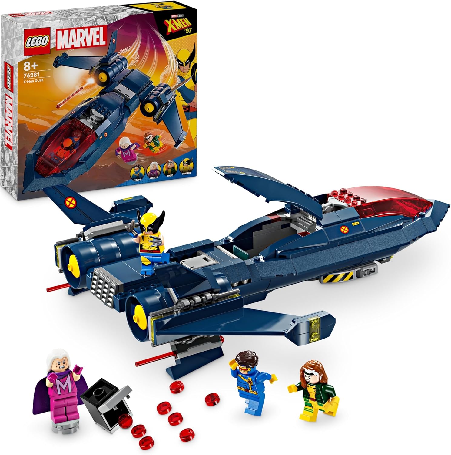 LEGO Marvel X-Men X-Jet Buildable Toy Plane - 359-Piece Set with 4 Minifigures for Kids 8+