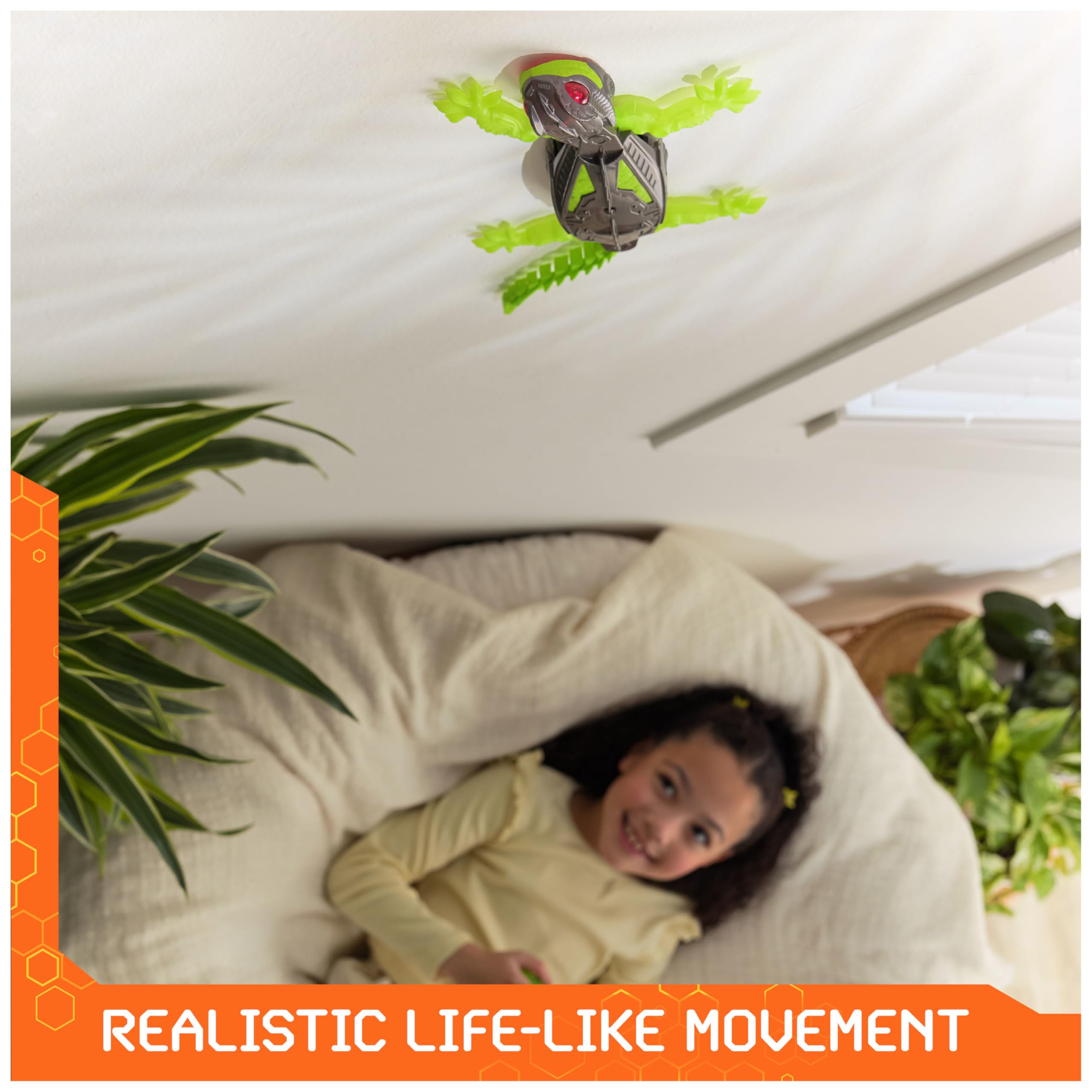 HEX BOTS Wall Crawler Gecko - Remote Control Climbing Robot Toy for Kids 4+ 5