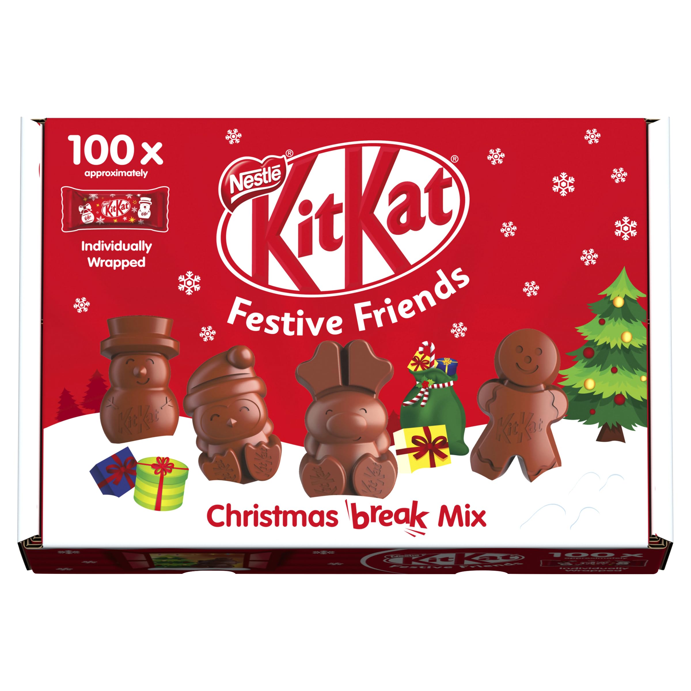KitKat Christmas Friends 100 Stück verschiedene glutenfreie Milchschokoladenfiguren 4