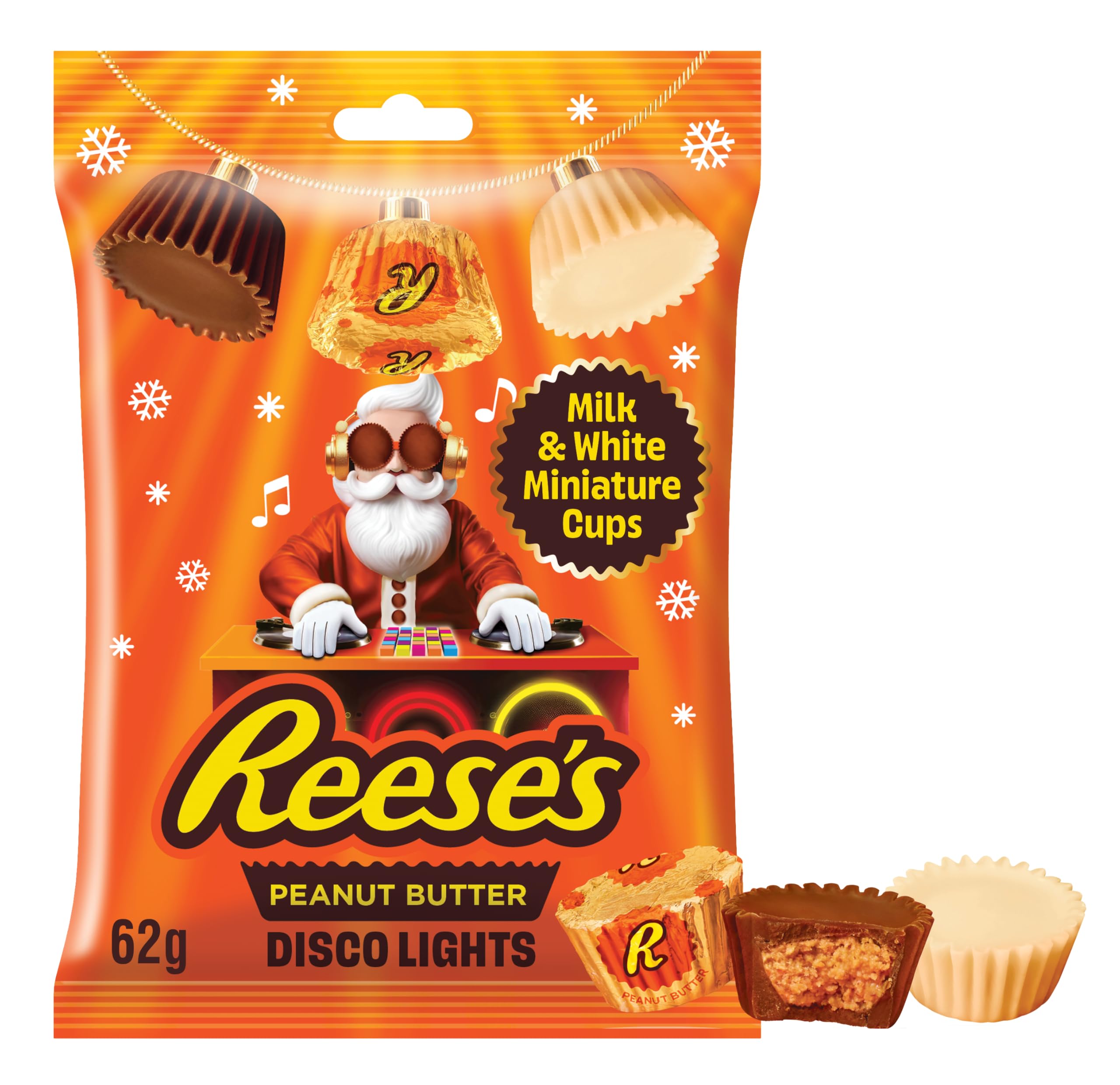 Reese's DJ Santa Lights Mini Peanut Butter Cups 70g - Christmas Stocking Filler